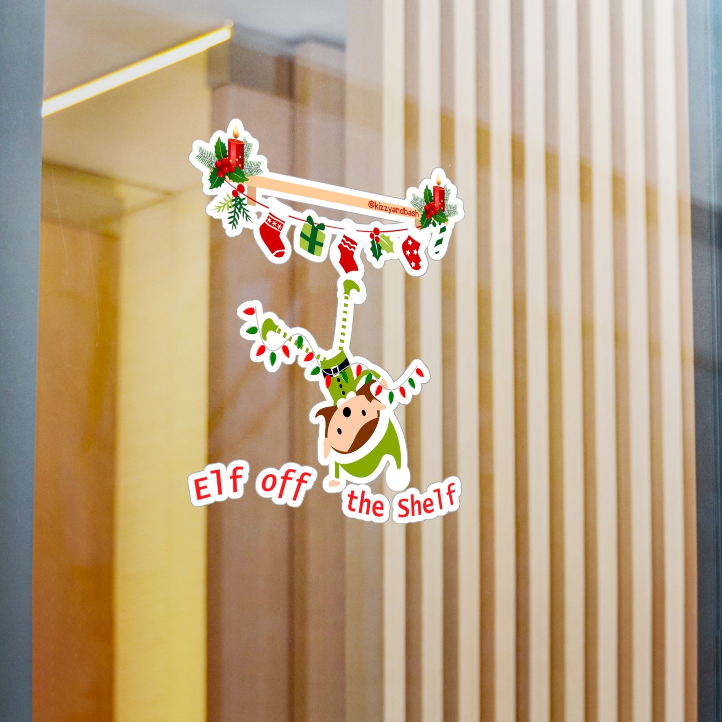 Waterproof Elf Decal Waterproof Christmas Decal Funny Holiday Elf Sticker Decal Unique Christmas Gift for Teachers Perfect Stocking Stuffer Elf Off the Shelf Kiss-Cut Vinyl Decals