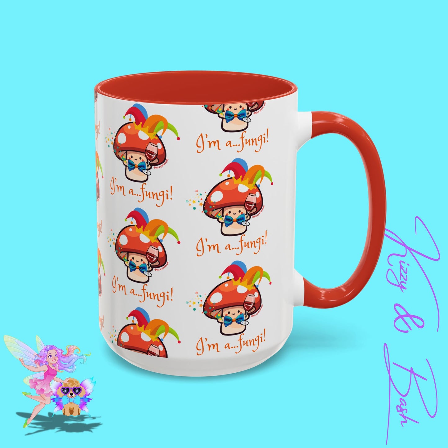 Funny Mushroom Coffee Mug for Him or Her Life of the Party Gift Idea Party Mushroom Mug Wine Lover Mug Fun Mushroom Pun Mug I'm a Fungi Accent Coffee Mug - 11, 15oz