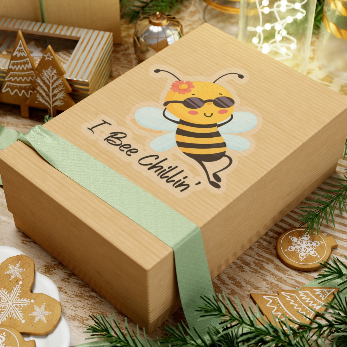 Cute Bee Sticker Lounging Honey Bee Stickers Chill Vibes Only Gift Idea Pollinator Stickers for Kids Keep Calm Stickers I Bee Chillin' Kiss-Cut Stickers