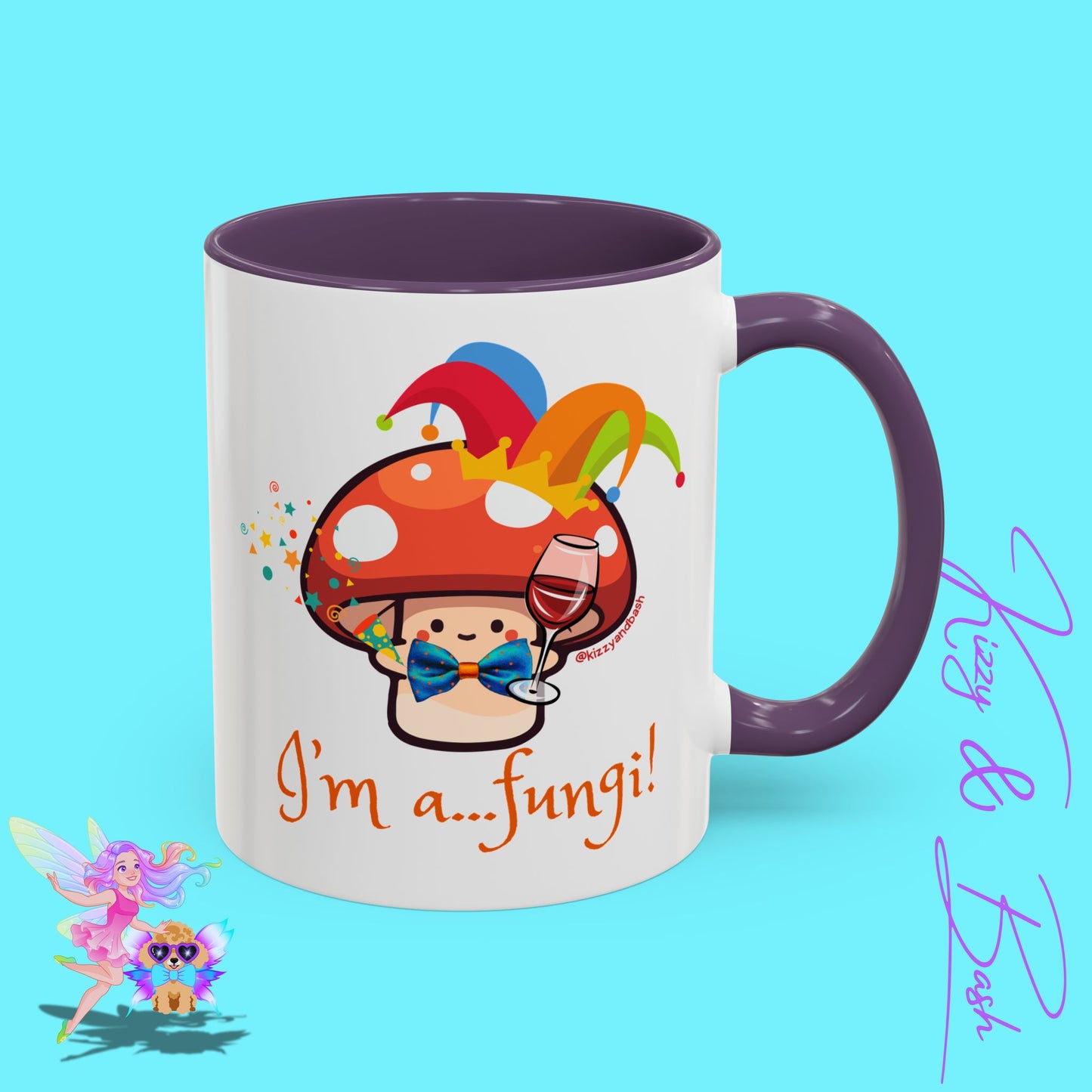 Funny Mushroom Coffee Mug for Him or Her Life of the Party Gift Idea Party Mushroom Mug Wine Lover Mug Fun Mushroom Pun Mug I'm a Fungi Accent Coffee Mug - 11, 15oz