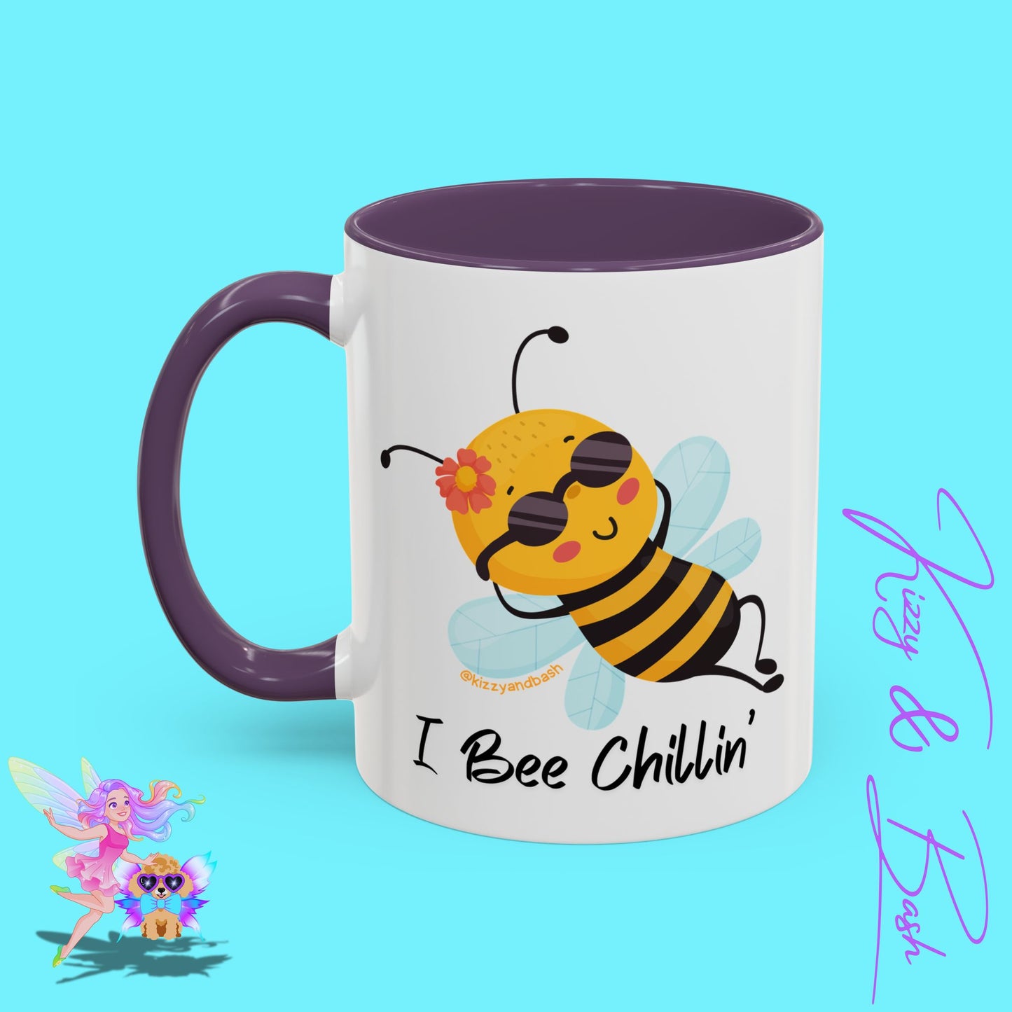 Cute Honey Bee Coffee Mug Funny Bee Mug Nature Lover Gift Idea Unique Gift for Bee Lovers Perfect Gift for Beekeepers Cute Teacher Appreciation Gift I Bee Chillin' Accent Coffee Mug - 11, 15oz