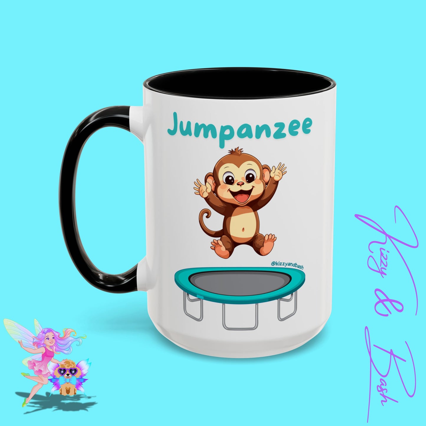 Funny Monkey Mug Jumpanzee Accent Coffee Mug Pun Lover Mug Animal Lover Gift for Teacher Cute Gymnastics Gift Unique Animal Mug for Him or Her - 11oz & 15oz