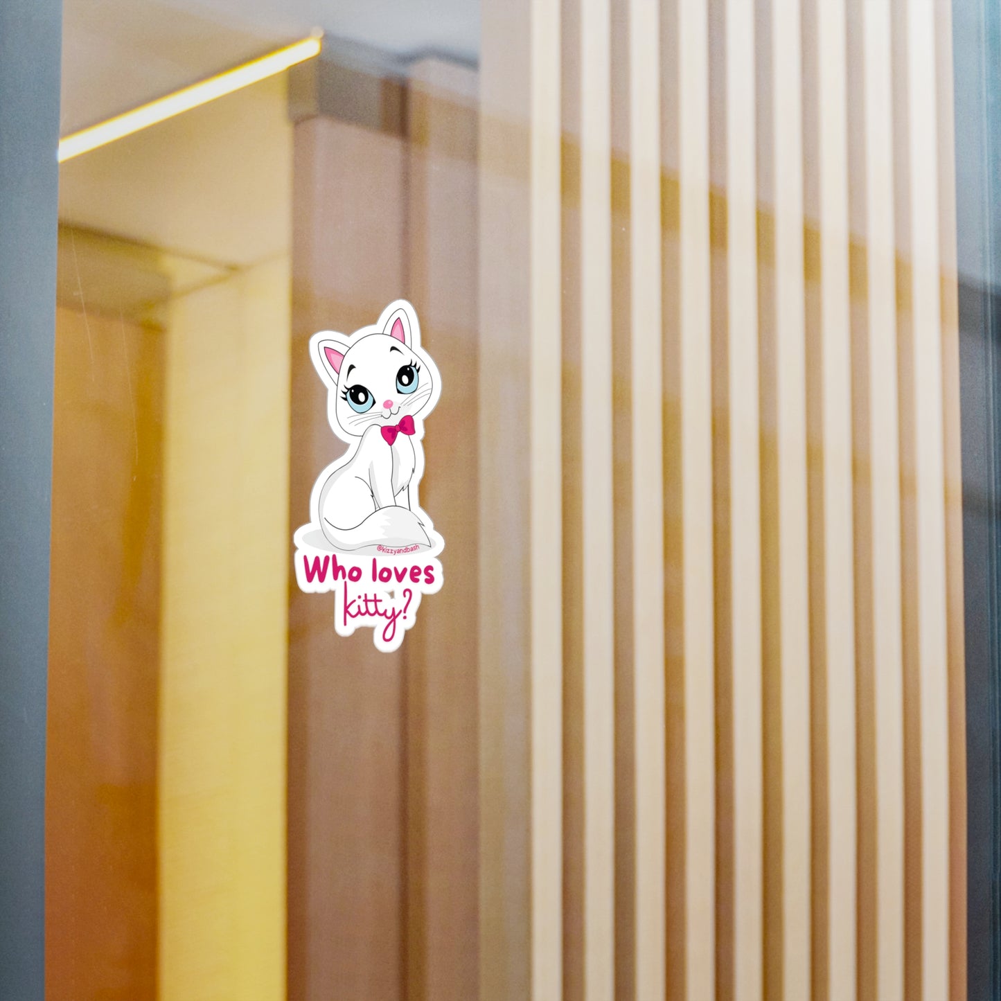 Waterproof Cat Sticker Decal Adorable Cat Decal for Cat Lovers Funny Cat Mom Gift Idea Funny Cat Decal for Her Who Loves Kitty Kiss-Cut Vinyl Decals