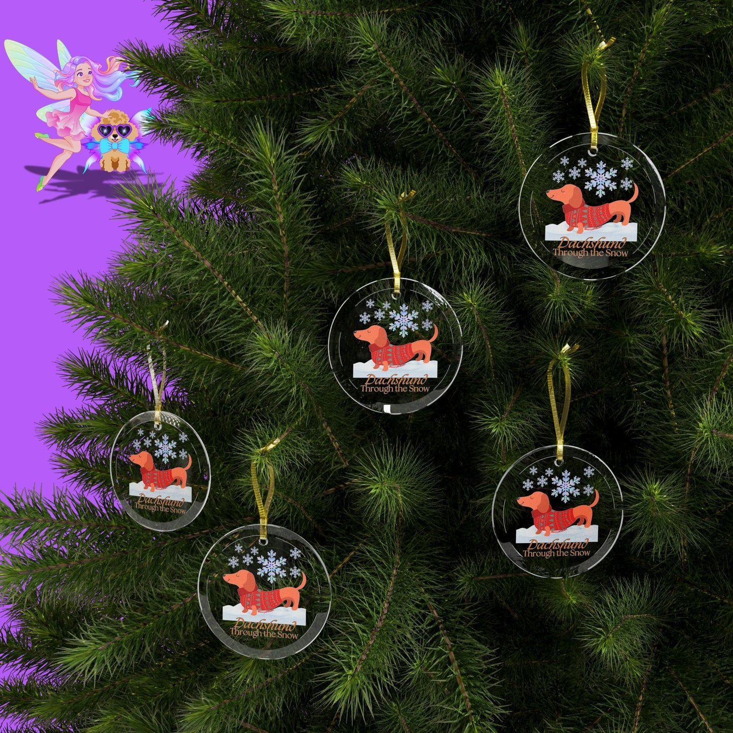 Funny Christmas Wiener Dog Ornament Unique Christmas Gift for Dog Lovers Perfect Gift for Dachshund Lovers Dachshund Through the Snow Holiday Dog Glass Ornaments