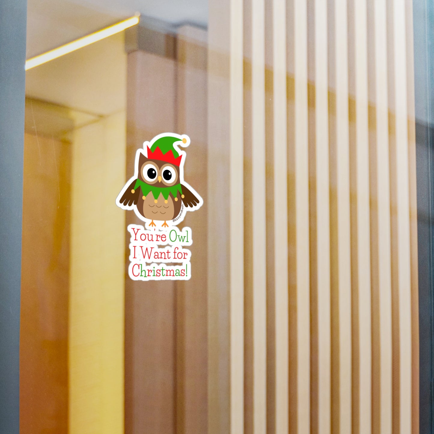 Waterproof Owl Decal Waterproof Christmas Decal Unique Gift for Owl Lovers Cute Christmas Owl Sticker Decal You're Owl I Want for Christmas You're All I Want for Christmas Kiss-Cut Vinyl Decals
