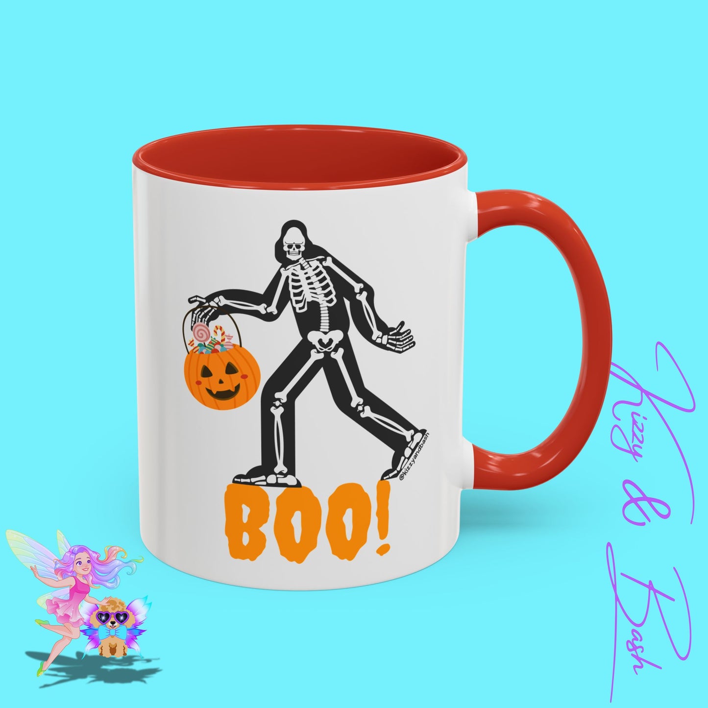 Funny Bigfoot Coffee Mug Unique Halloween Coffee Mug Sasquatch Mug for Him or Her Cute Halloween Gift for Teachers Perfect Gift for Bigfoot Hunters Funny Gift for Bigfoot Believers Sasquatch Skeleton Trick-or-Treating Accent Coffee Mug - 11, 15oz