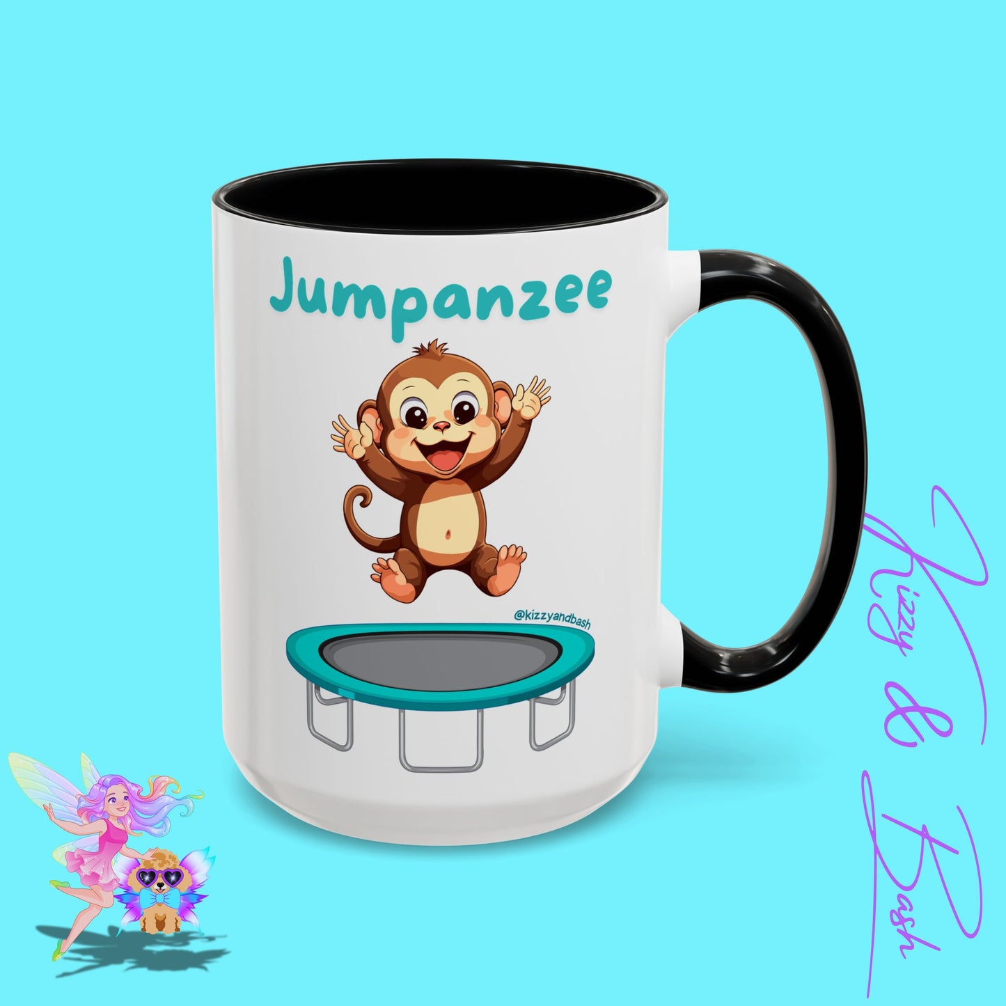 Funny Monkey Mug Jumpanzee Accent Coffee Mug Pun Lover Mug Animal Lover Gift for Teacher Cute Gymnastics Gift Unique Animal Mug for Him or Her - 11oz & 15oz