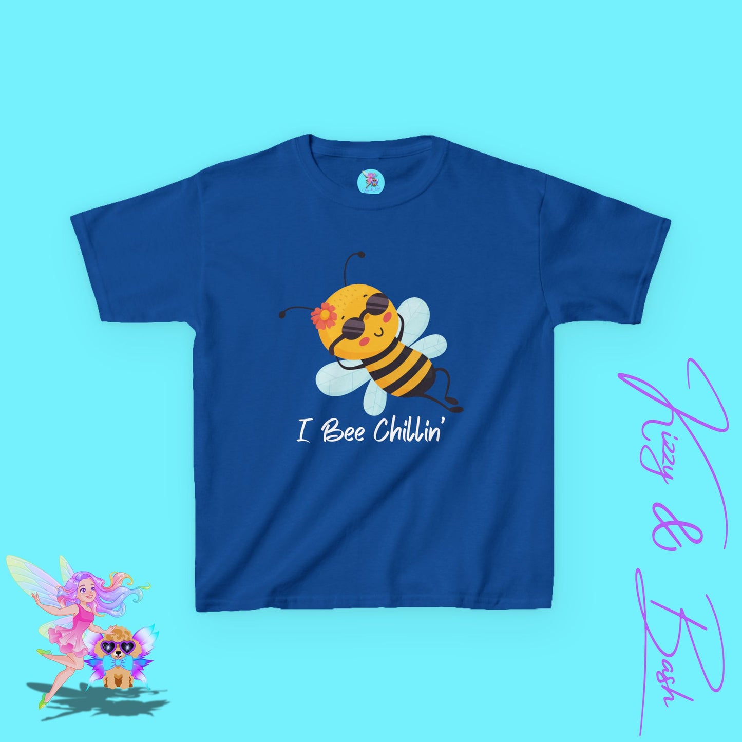 I Bee Chillin’ Shirt for Kids Funny Animal Pun Shirt Gift for Bee Lovers Beekeeper Gift Shirt Cute Spring Shirt for Her Chill Vibes Gift Idea Cute Honey Bee T-Shirt for Kids Heavy Cotton™ Tee