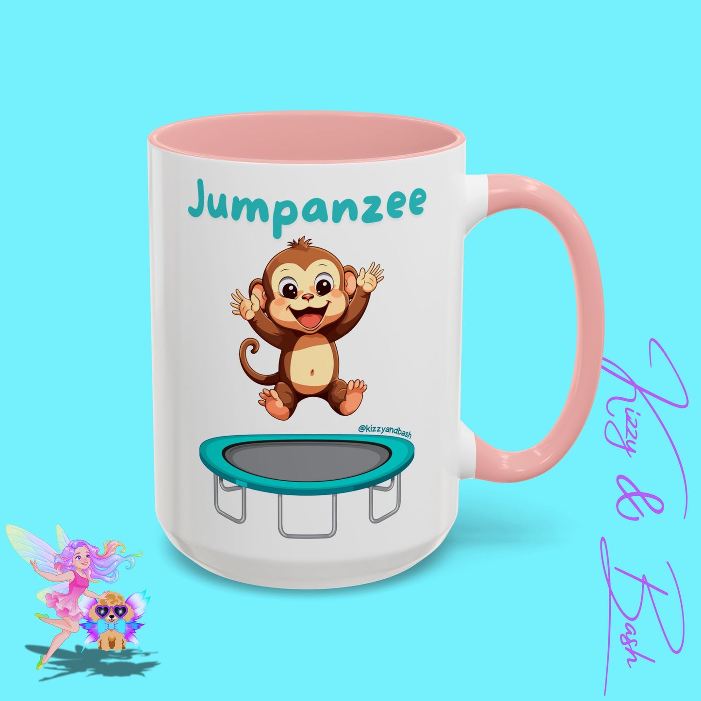 Funny Monkey Mug Jumpanzee Accent Coffee Mug Pun Lover Mug Animal Lover Gift for Teacher Cute Gymnastics Gift Unique Animal Mug for Him or Her - 11oz & 15oz