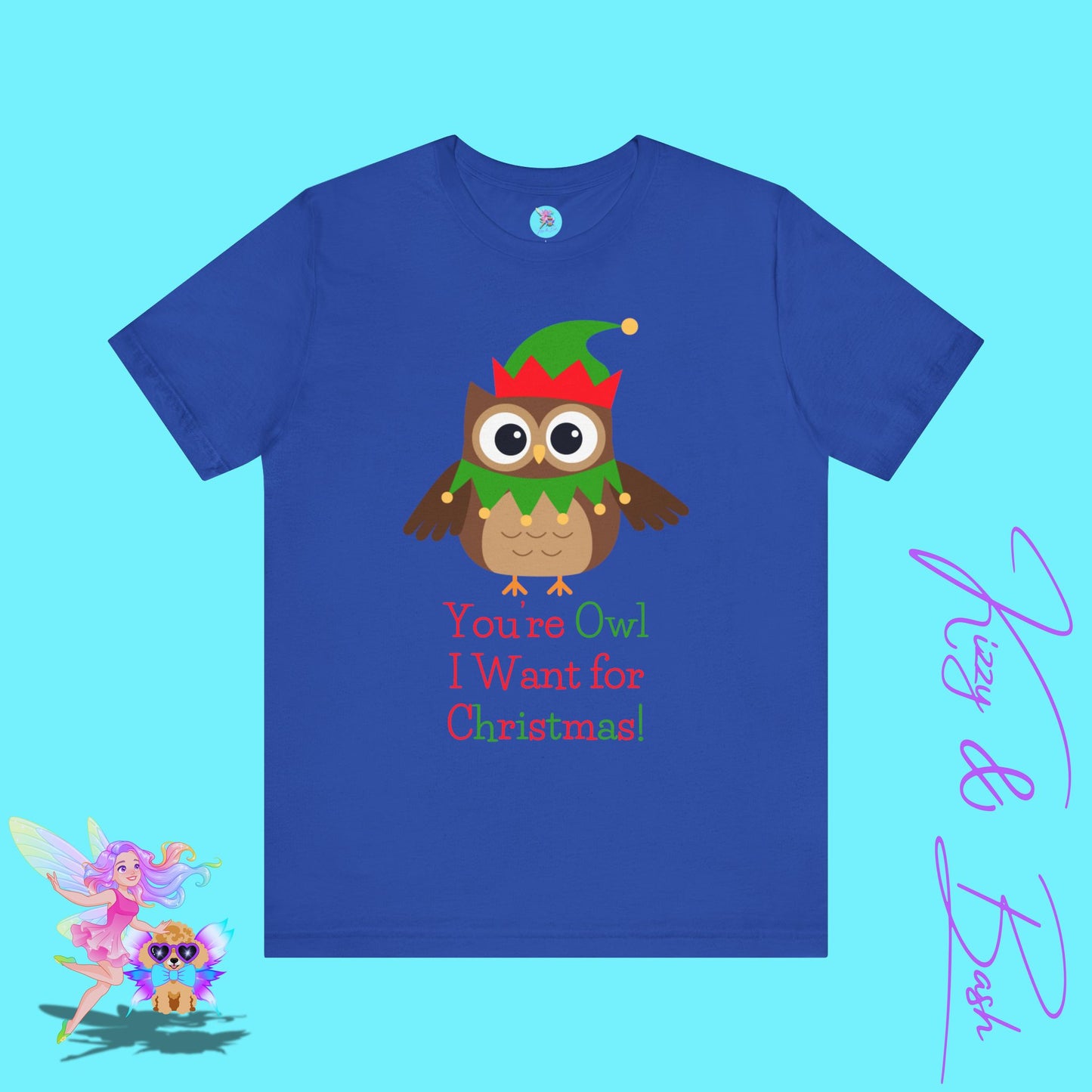Funny Christmas Owl Shirt You're Owl I Want for Christmas Cute Holiday Pun T-Shirt Gift for Owl Lovers Adult Unisex Jersey Short Sleeve Tee