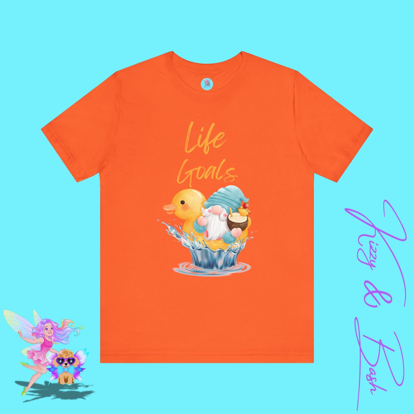 Life Goals Gnome Shirt Funny Summer Tee Gnome and Rubber Ducky with Cocktail Funny Vacation Gnome Shirt Cute Beach Tee Rubber Ducky Lover Gift Adult Unisex Jersey Short Sleeve Tee