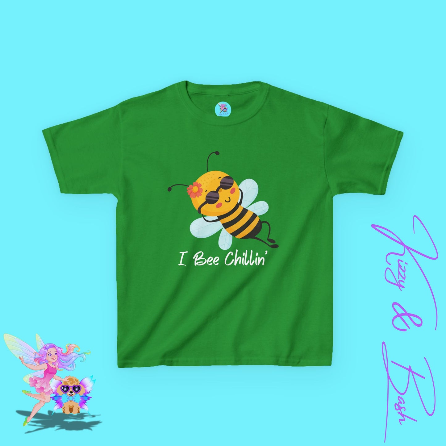 I Bee Chillin’ Shirt for Kids Funny Animal Pun Shirt Gift for Bee Lovers Beekeeper Gift Shirt Cute Spring Shirt for Her Chill Vibes Gift Idea Cute Honey Bee T-Shirt for Kids Heavy Cotton™ Tee