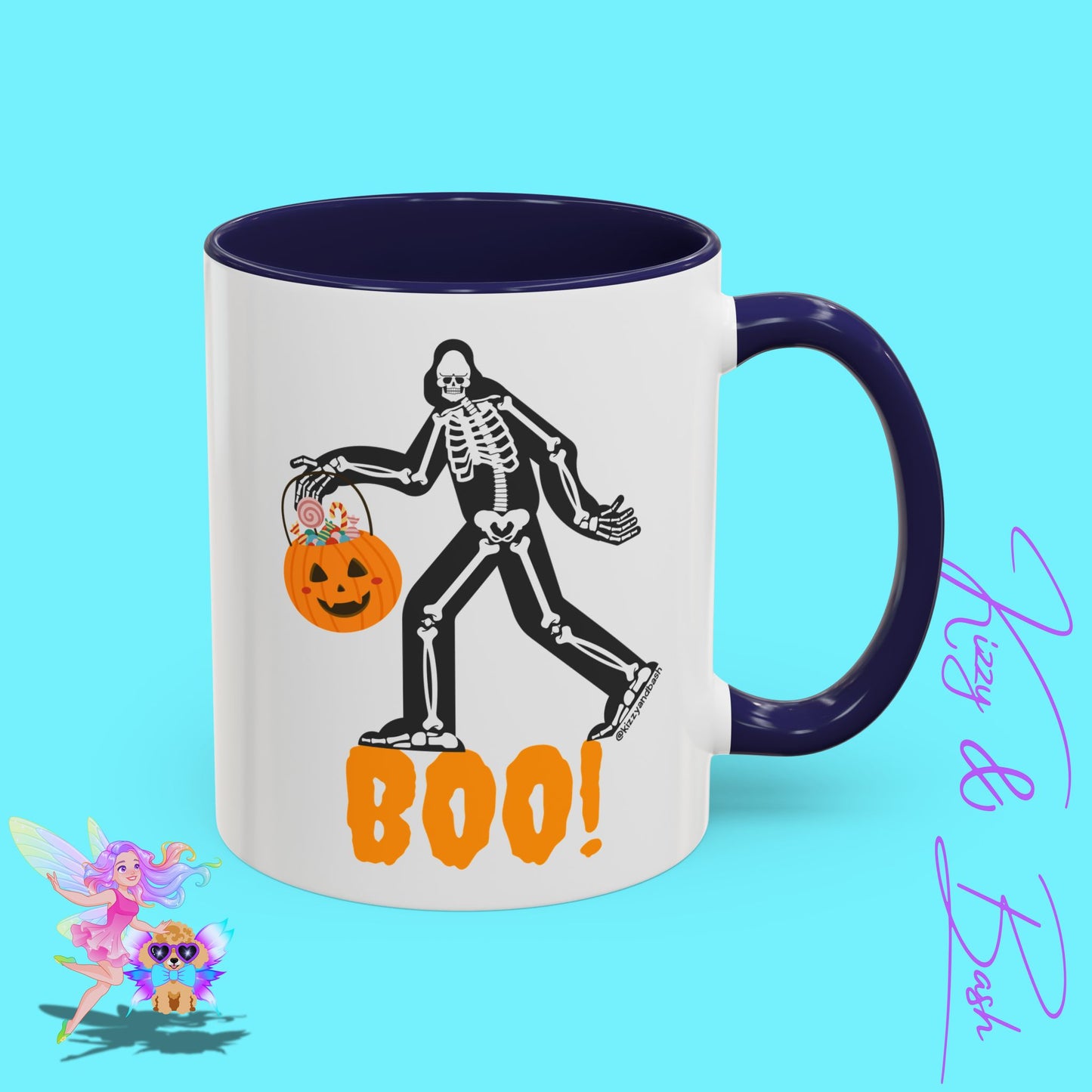 Funny Bigfoot Coffee Mug Unique Halloween Coffee Mug Sasquatch Mug for Him or Her Cute Halloween Gift for Teachers Perfect Gift for Bigfoot Hunters Funny Gift for Bigfoot Believers Sasquatch Skeleton Trick-or-Treating Accent Coffee Mug - 11, 15oz