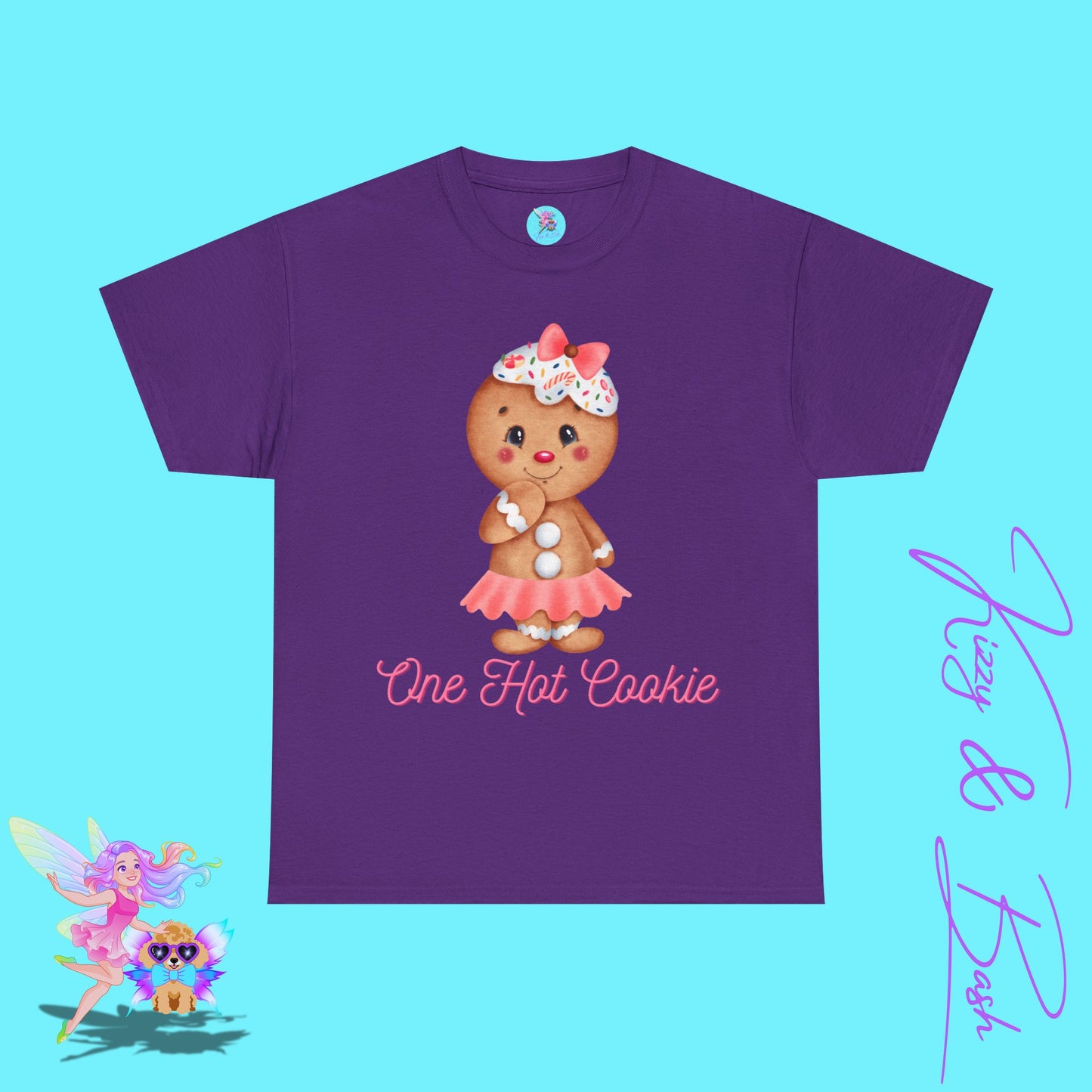 Cute Gingerbread Cookie Girl T-Shirt for Adults One Hot Cookie Shirt for Her Cute and Sassy Tee Cute Christmas Gift Idea Christmas Gift for Cookie Lovers Perfect Gift for Gingerbread Lovers Unisex Heavy Cotton Tee