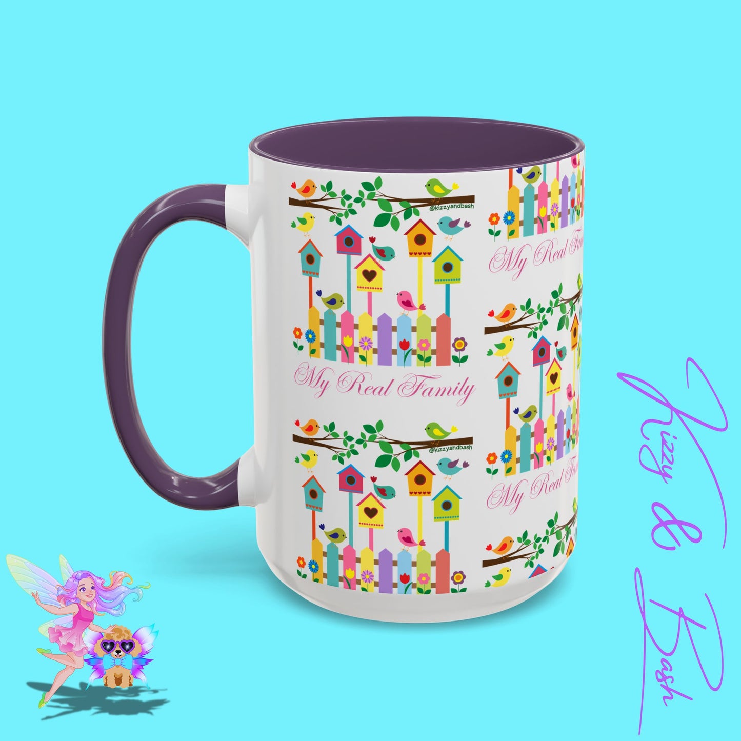 Perfect Bird Lover Coffee Mug Colorful Birds Mug Unique Nature Lover Mug Gift for Birdwatchers Found Family Gift Idea My Real Family Accent Coffee Mug - 11, 15oz