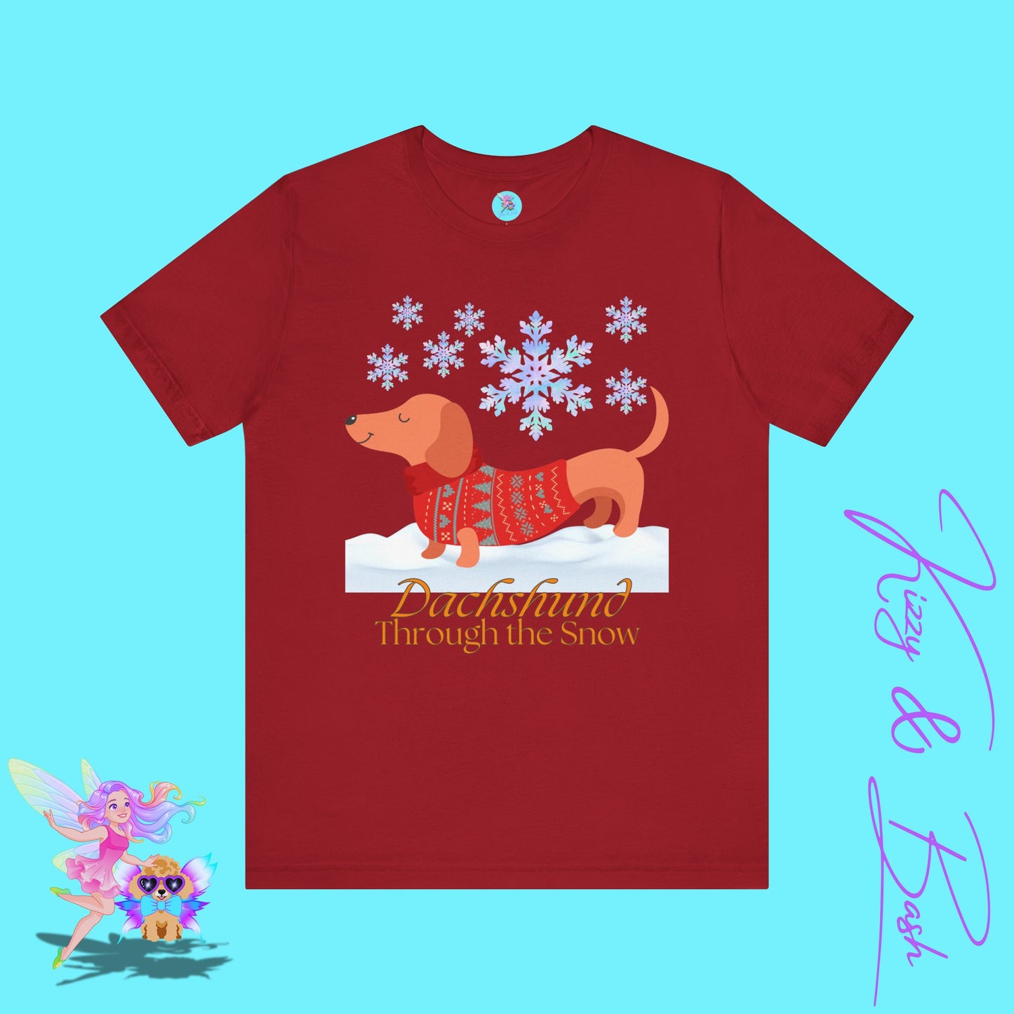 Funny Christmas Dachshund Shirt Cute Christmas Dog Shirt Christmas Wiener Dog T-Shirt Best Christmas Shirt for Dog Lovers Adult Unisex Jersey Short Sleeve Tee
