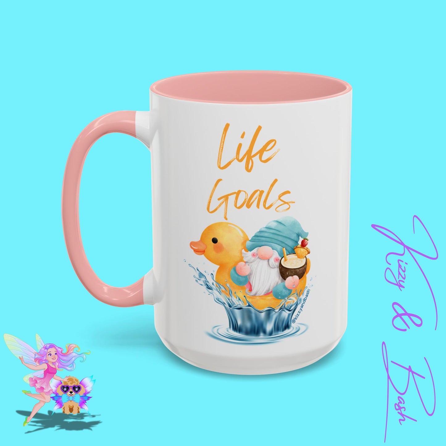 Funny Gnome Mug Funny Rubber Ducky Mug Water Life Mug for Him or Her Unique Gift for Gnome Lovers Funny Gift for Duck Lovers Rubber Ducky Gift Idea Life Goals Accent Coffee Mug - 11, 15oz