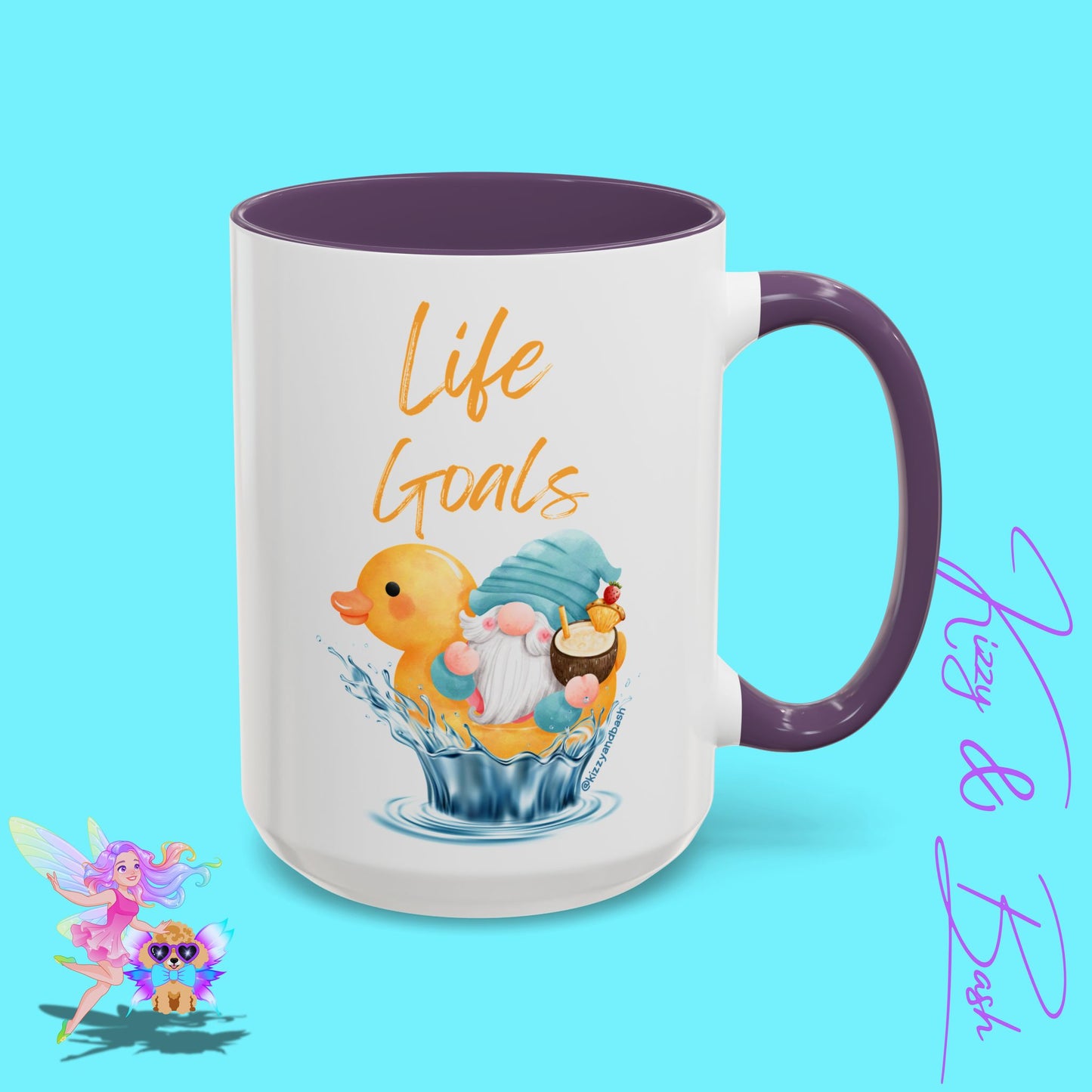 Funny Gnome Mug Funny Rubber Ducky Mug Water Life Mug for Him or Her Unique Gift for Gnome Lovers Funny Gift for Duck Lovers Rubber Ducky Gift Idea Life Goals Accent Coffee Mug - 11, 15oz
