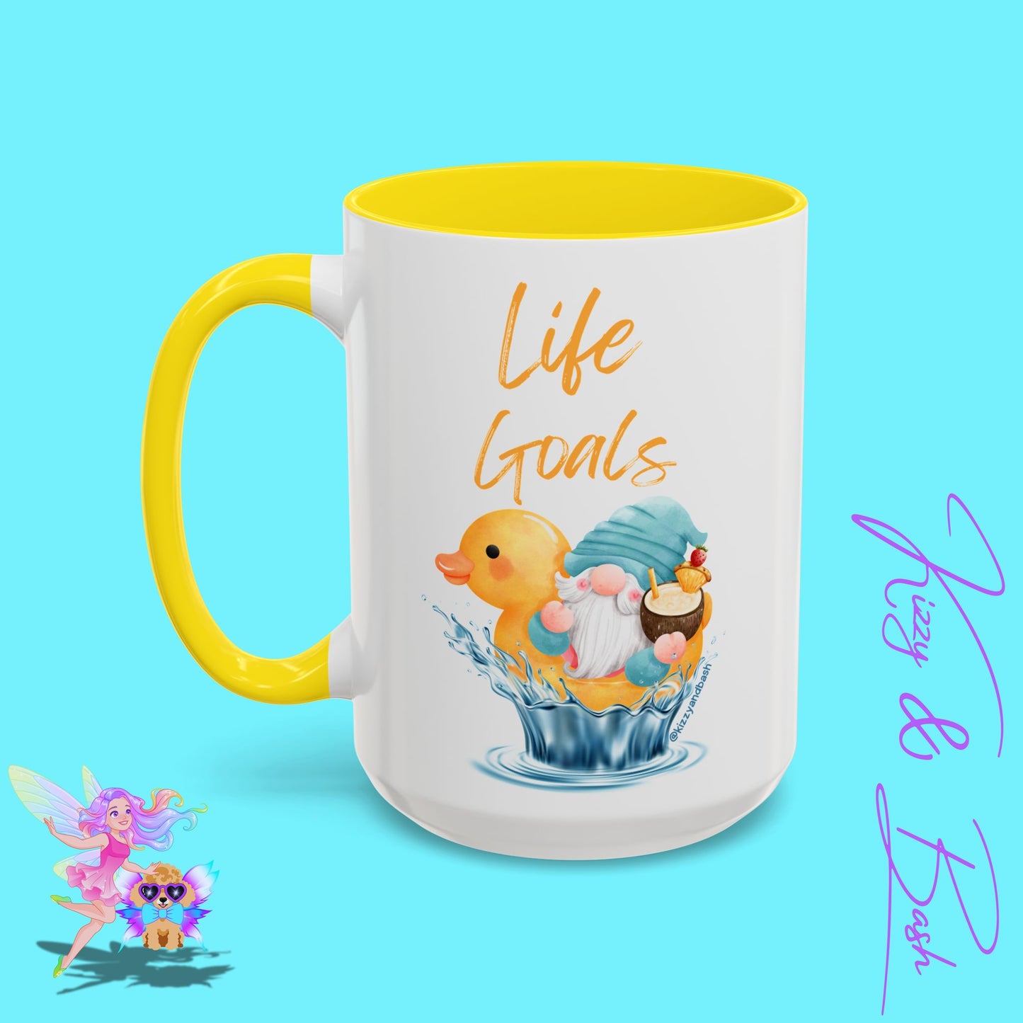 Funny Gnome Mug Funny Rubber Ducky Mug Water Life Mug for Him or Her Unique Gift for Gnome Lovers Funny Gift for Duck Lovers Rubber Ducky Gift Idea Life Goals Accent Coffee Mug - 11, 15oz