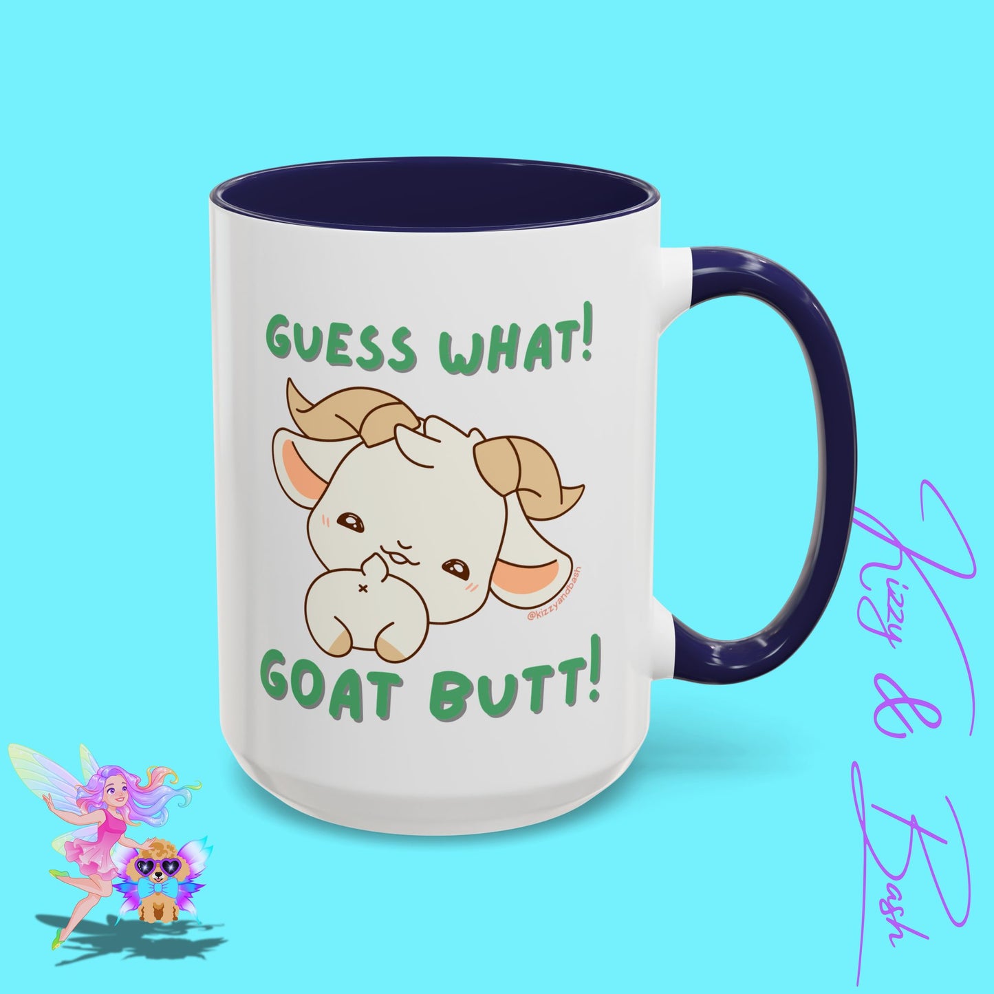 Funny Goat Mug Perfect Gift for Goat Lovers Hilarious Goat Butt Coffee Mug Punny Animal Mug for Friends and Family Cute Farm Animal Mug Funny Farm Animal Coffee Mug Guess What Goat Butt Chicken Butt Joke Pun Accent Coffee Mug - 11, 15oz