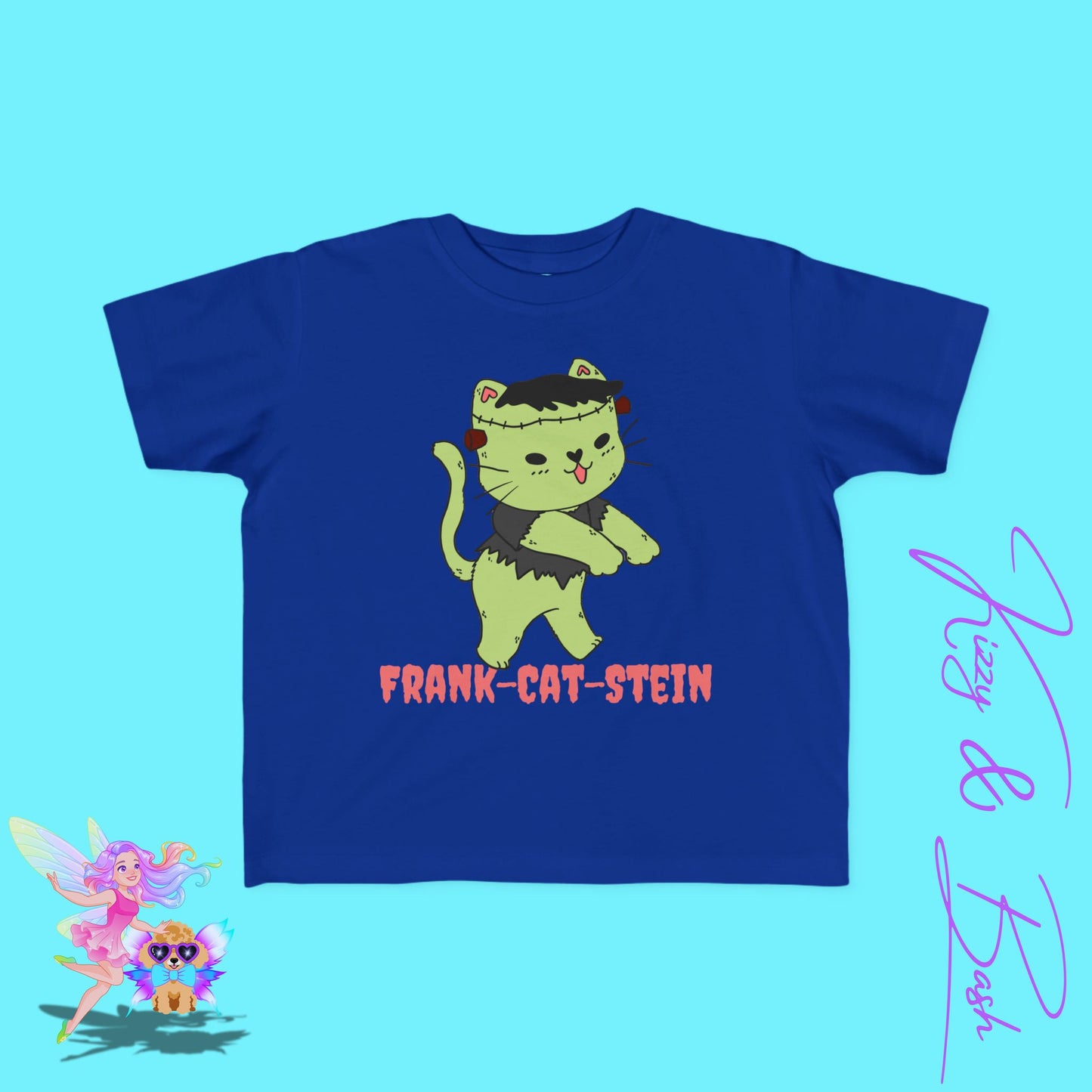 Frankenstein Kitty Cat Tee for Toddlers Funny Halloween Zombie Cat Halloween Pun Shirt Perfect Gift for Pun Lovers Gift for Cat Lovers Unique Gift for Frankenstein Fans Toddler's Fine Jersey Tee