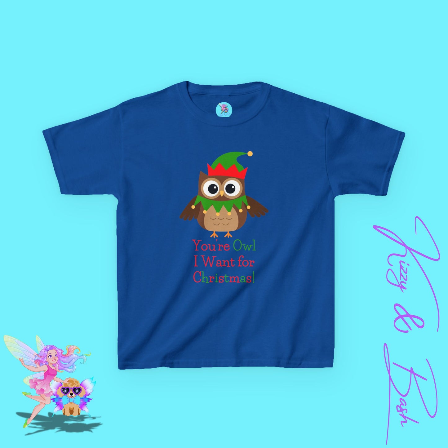 You’re Owl I Want for Christmas Funny Christmas Owl Shirt for Kids Holiday Gift Shirt for Owl Fans Cute Holiday Pun T-Shirt Kids Heavy Cotton™ Tee