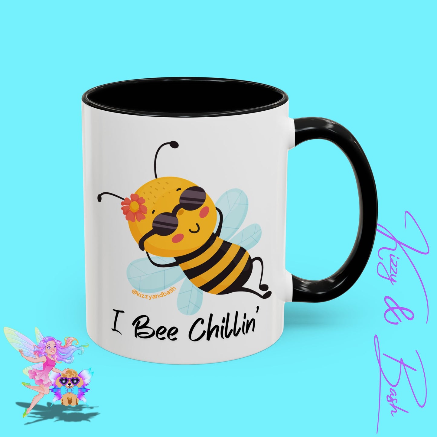 Cute Honey Bee Coffee Mug Funny Bee Mug Nature Lover Gift Idea Unique Gift for Bee Lovers Perfect Gift for Beekeepers Cute Teacher Appreciation Gift I Bee Chillin' Accent Coffee Mug - 11, 15oz