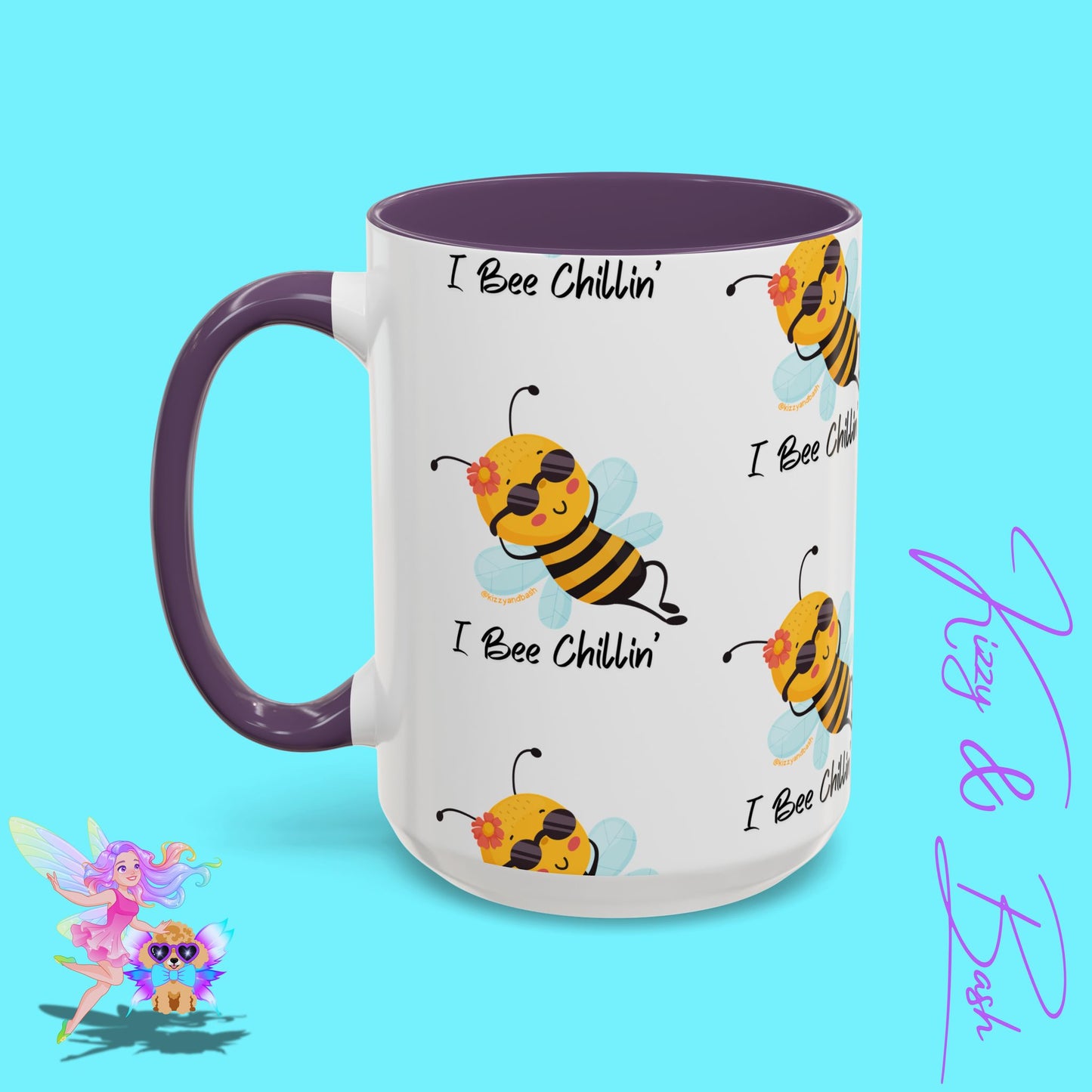 Cute Honey Bee Coffee Mug Funny Bee Mug Nature Lover Gift Idea Unique Gift for Bee Lovers Perfect Gift for Beekeepers Cute Teacher Appreciation Gift I Bee Chillin' Accent Coffee Mug - 11, 15oz