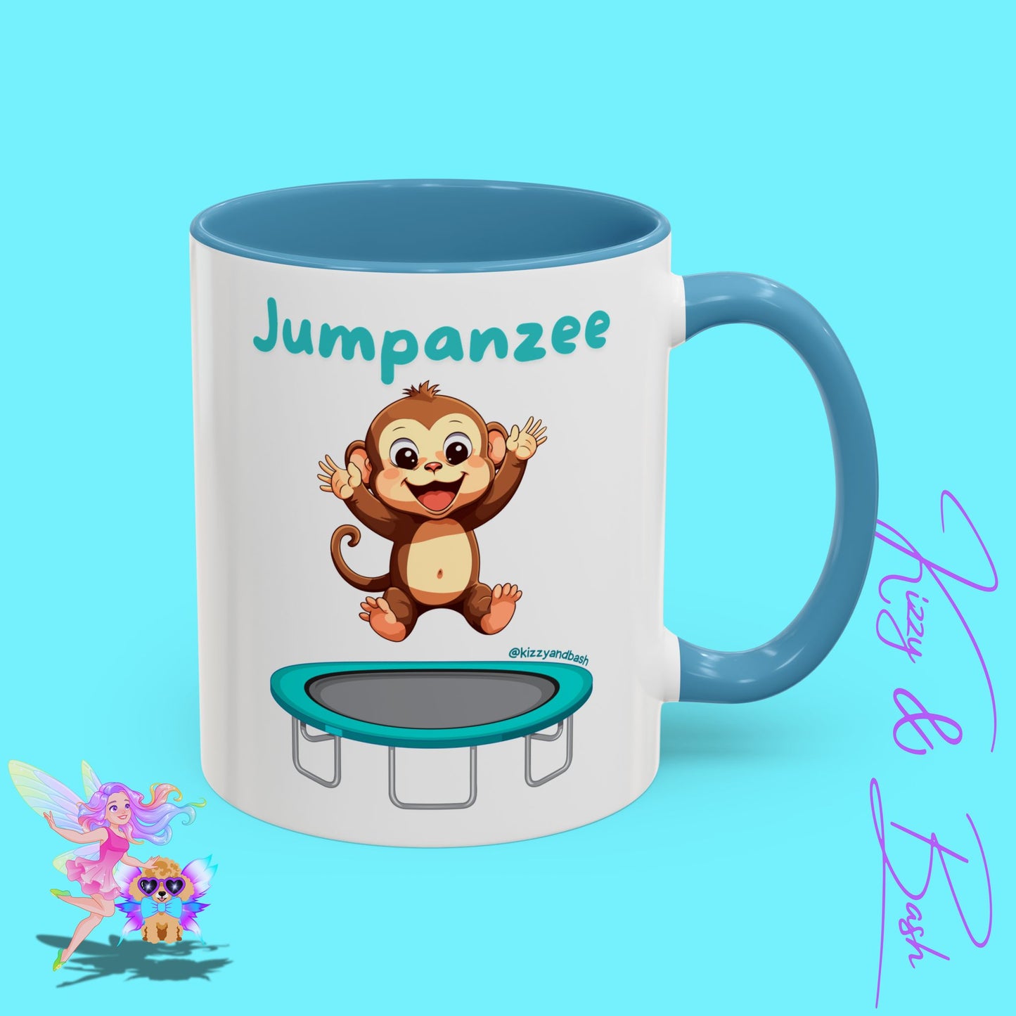 Funny Monkey Mug Jumpanzee Accent Coffee Mug Pun Lover Mug Animal Lover Gift for Teacher Cute Gymnastics Gift Unique Animal Mug for Him or Her - 11oz & 15oz
