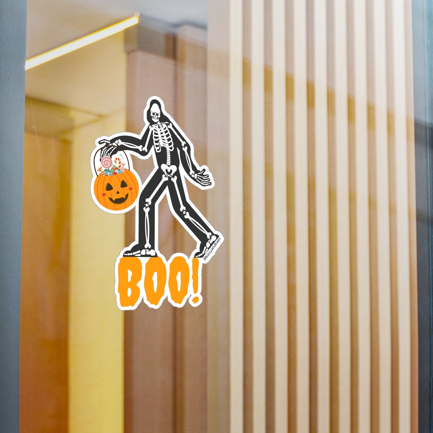 Waterproof Bigfoot Decal Sticker Bigfoot Skeleton Decal Funny Halloween Decal Trick-or-Treating Bigfoot Decal Fun Gift for Bigfoot Believers Unique Gift for Halloween Lovers Paranormal Halloween Kiss-Cut Vinyl Decals