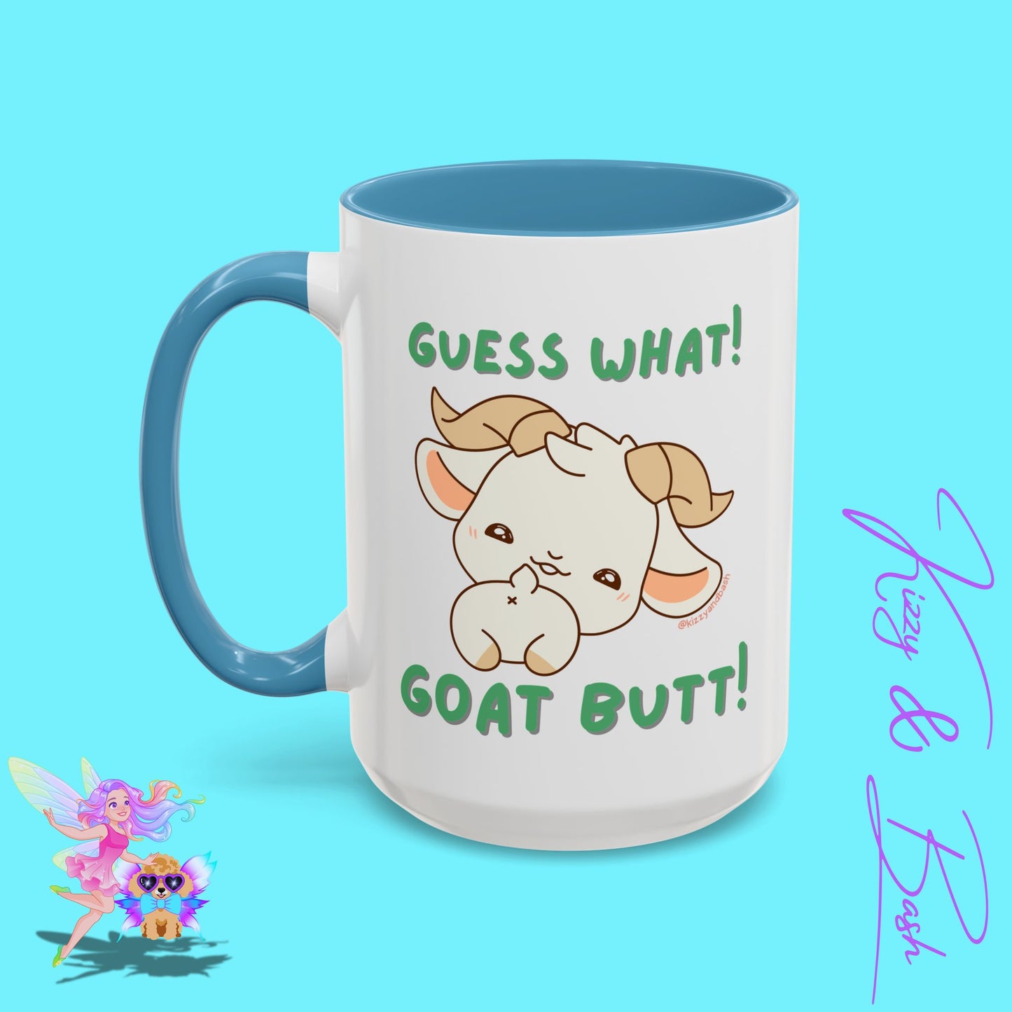 Funny Goat Mug Perfect Gift for Goat Lovers Hilarious Goat Butt Coffee Mug Punny Animal Mug for Friends and Family Cute Farm Animal Mug Funny Farm Animal Coffee Mug Guess What Goat Butt Chicken Butt Joke Pun Accent Coffee Mug - 11, 15oz