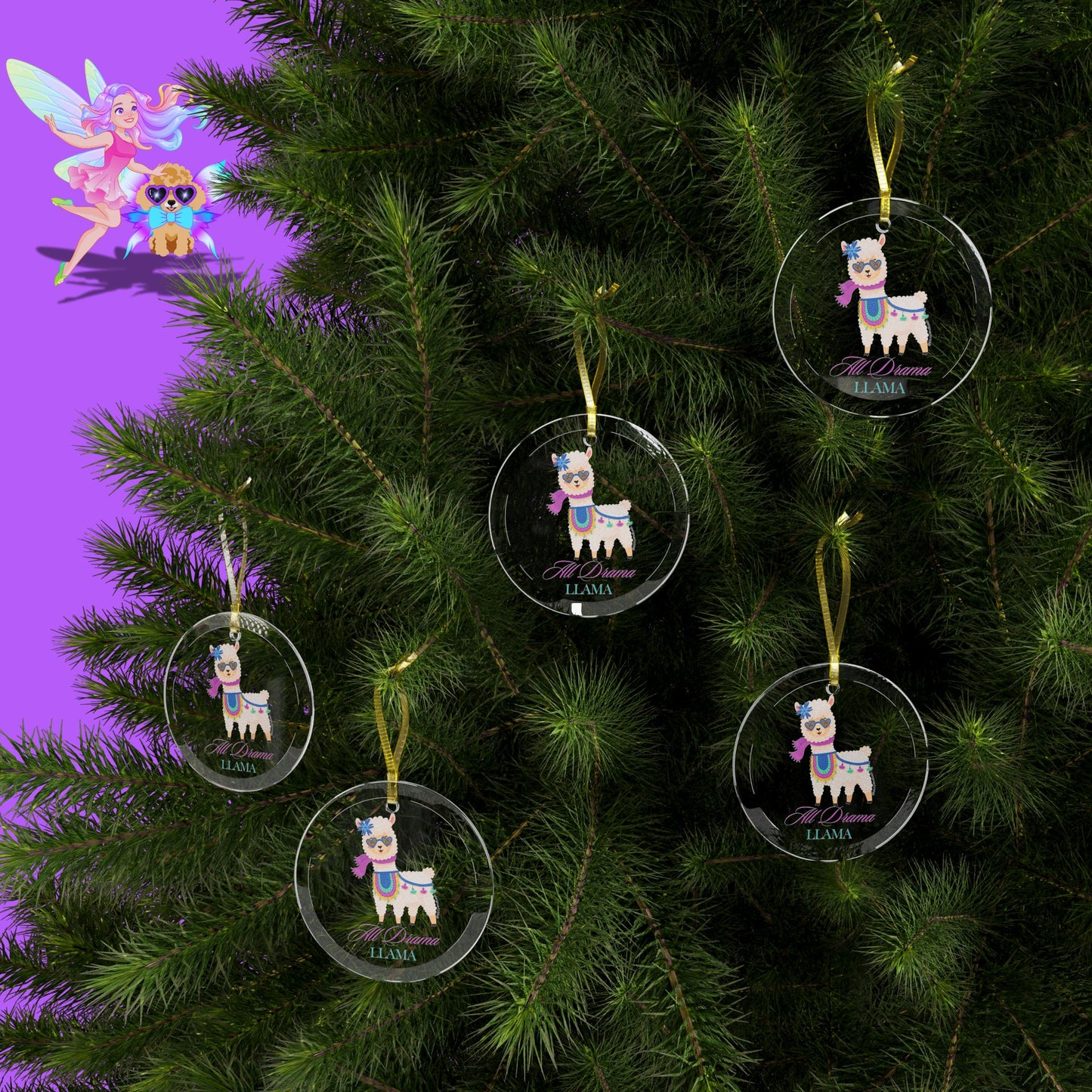 Funny Llama Christmas Ornament Lllama Glass Ornament Unique Christmas Gift All Drama Llama Holiday Ornament Cute Llama Gift Idea