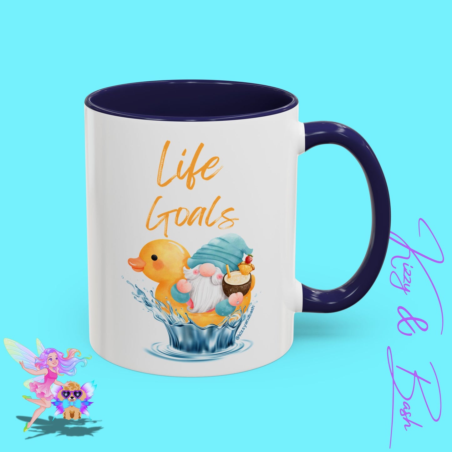 Funny Gnome Mug Funny Rubber Ducky Mug Water Life Mug for Him or Her Unique Gift for Gnome Lovers Funny Gift for Duck Lovers Rubber Ducky Gift Idea Life Goals Accent Coffee Mug - 11, 15oz