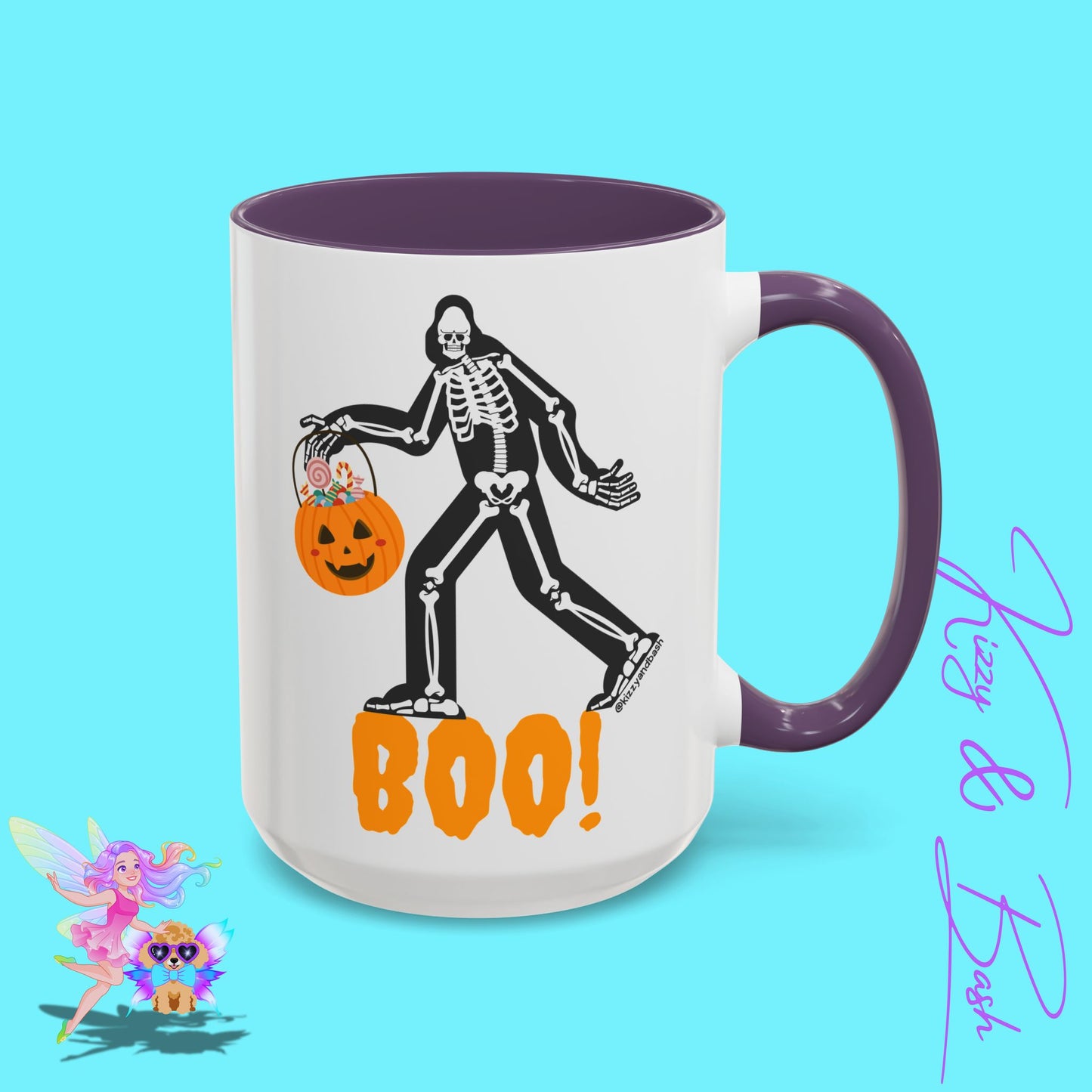 Funny Bigfoot Coffee Mug Unique Halloween Coffee Mug Sasquatch Mug for Him or Her Cute Halloween Gift for Teachers Perfect Gift for Bigfoot Hunters Funny Gift for Bigfoot Believers Sasquatch Skeleton Trick-or-Treating Accent Coffee Mug - 11, 15oz
