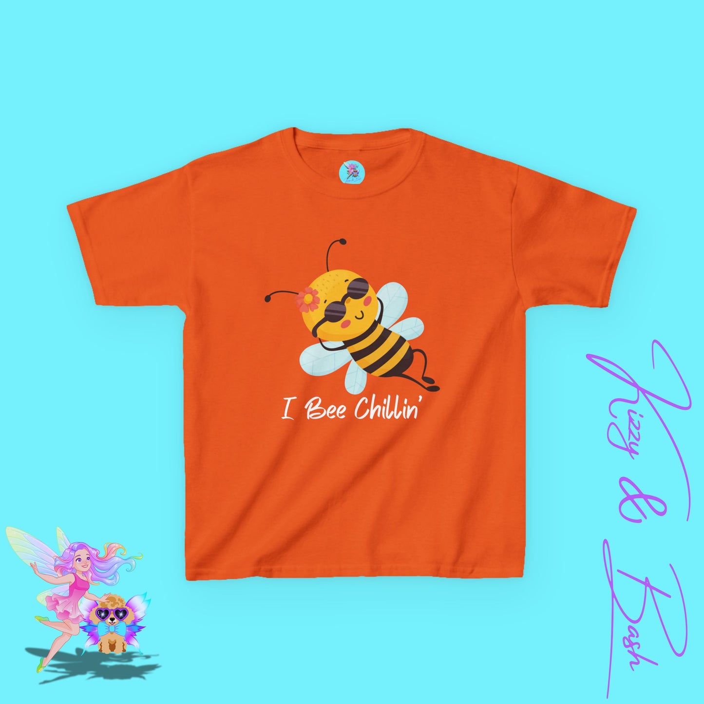 I Bee Chillin’ Shirt for Kids Funny Animal Pun Shirt Gift for Bee Lovers Beekeeper Gift Shirt Cute Spring Shirt for Her Chill Vibes Gift Idea Cute Honey Bee T-Shirt for Kids Heavy Cotton™ Tee