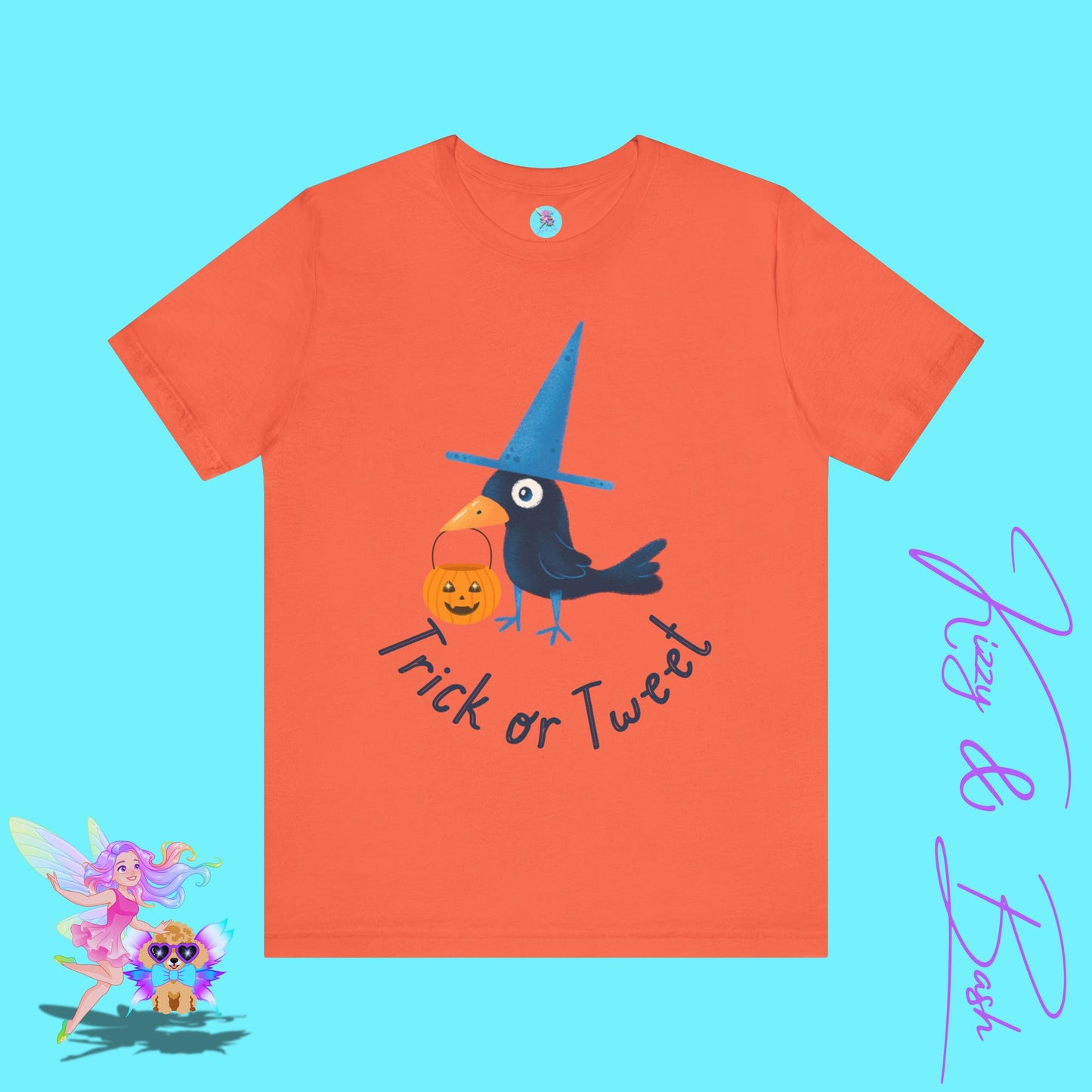 Funny Trick-or-Tweet Halloween Shirt for Adults Cute Black Bird with Jack-o’-Lantern Funny Halloween Pun T-Shirt Raven Lover Gift Adult Unisex Jersey Short Sleeve Tee Halloween Gift for Him or Her