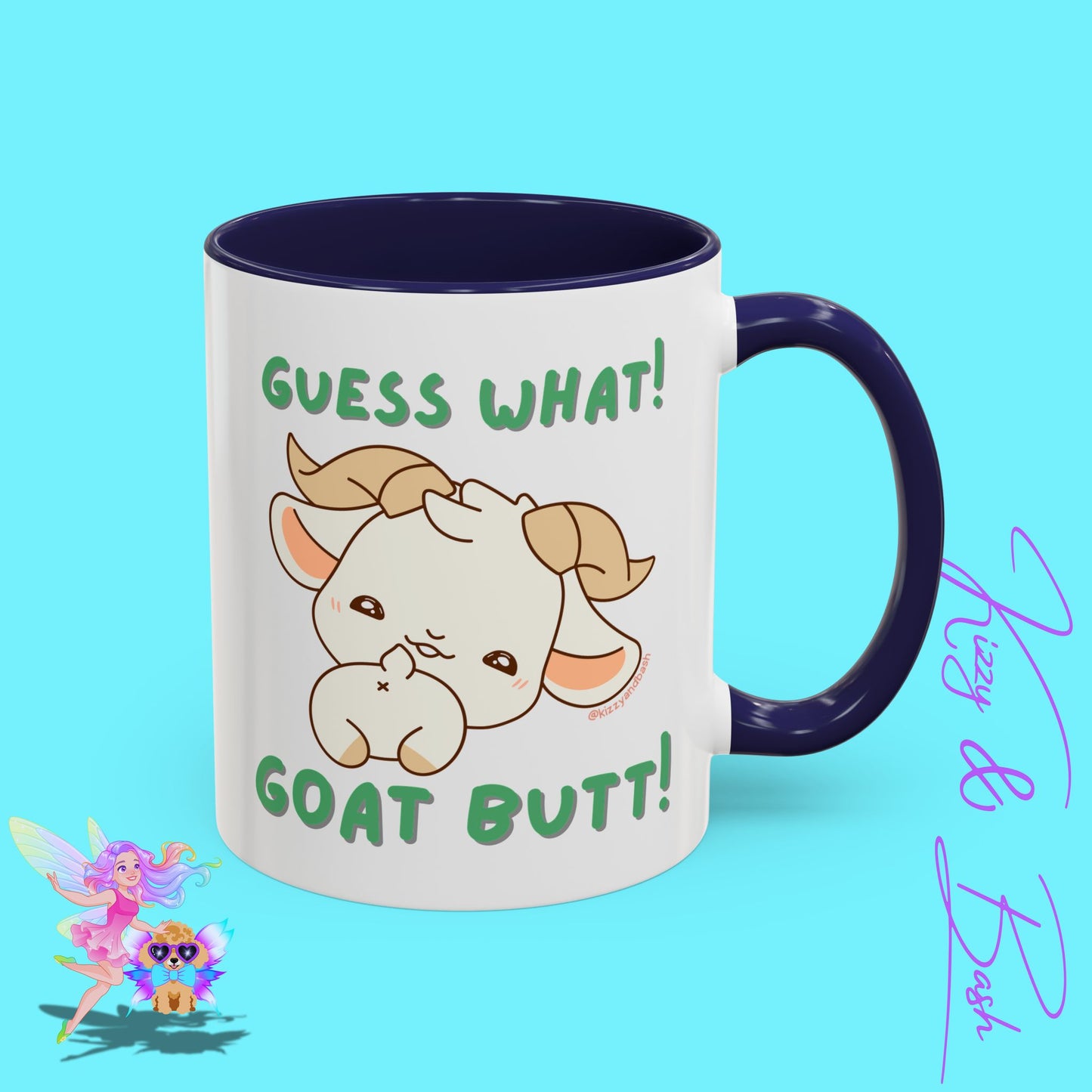 Funny Goat Mug Perfect Gift for Goat Lovers Hilarious Goat Butt Coffee Mug Punny Animal Mug for Friends and Family Cute Farm Animal Mug Funny Farm Animal Coffee Mug Guess What Goat Butt Chicken Butt Joke Pun Accent Coffee Mug - 11, 15oz
