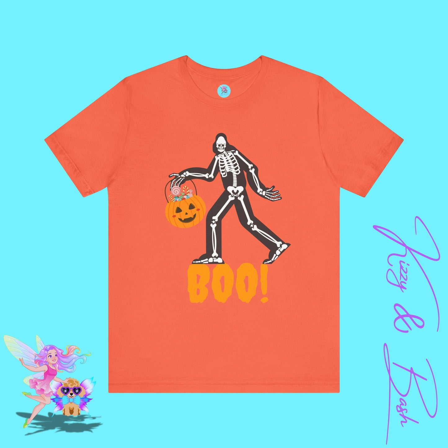 Funny Bigfoot Halloween Shirt Cryptidcore Trick-or-Treat Graphic Shirt Gift for Cryptid Lovers Sasquatch T-Shirt Adult Unisex Jersey Short Sleeve Tee