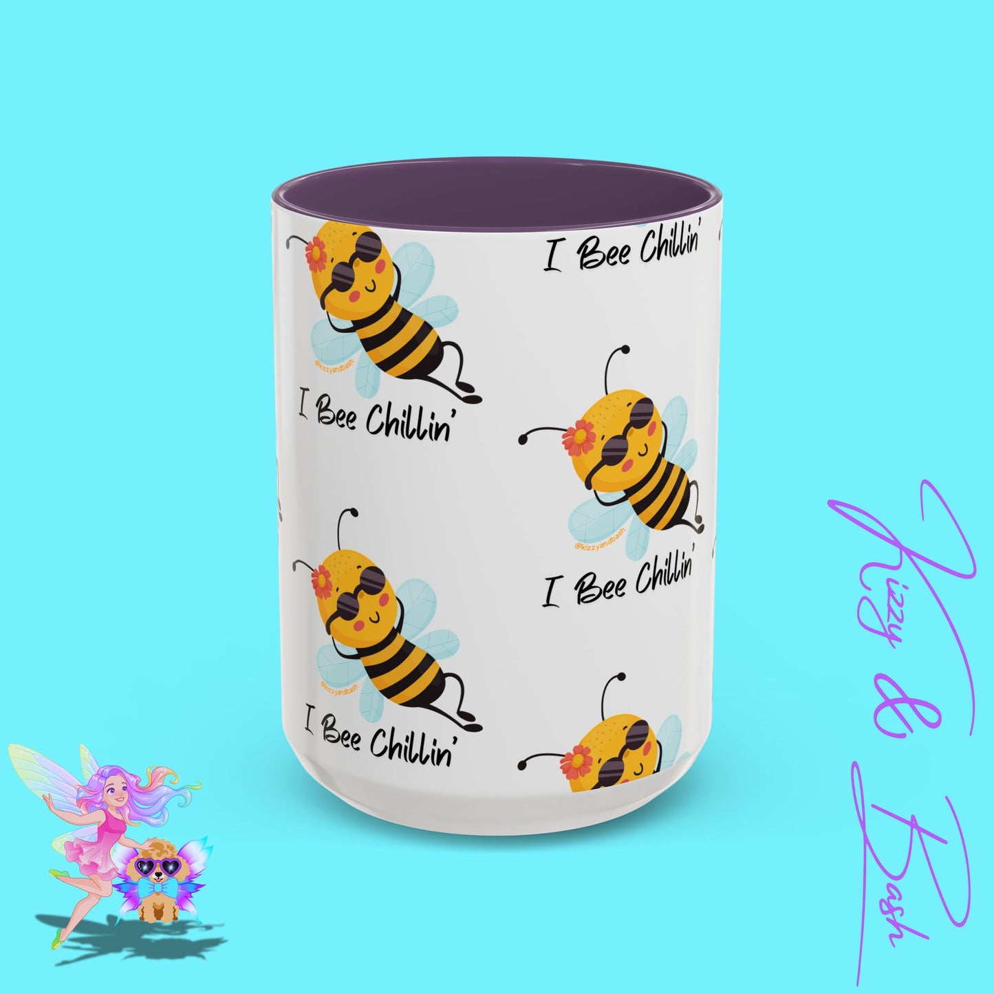 Cute Honey Bee Coffee Mug Funny Bee Mug Nature Lover Gift Idea Unique Gift for Bee Lovers Perfect Gift for Beekeepers Cute Teacher Appreciation Gift I Bee Chillin' Accent Coffee Mug - 11, 15oz