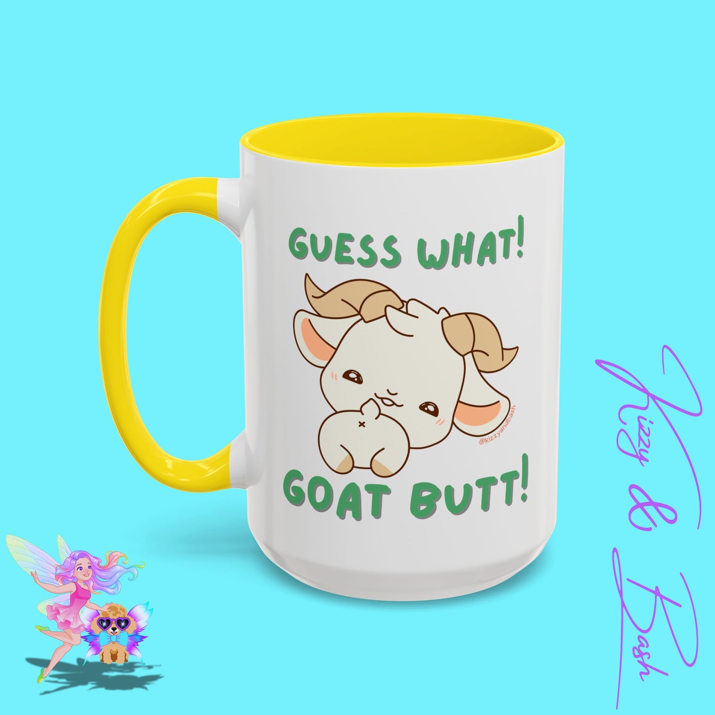 Funny Goat Mug Perfect Gift for Goat Lovers Hilarious Goat Butt Coffee Mug Punny Animal Mug for Friends and Family Cute Farm Animal Mug Funny Farm Animal Coffee Mug Guess What Goat Butt Chicken Butt Joke Pun Accent Coffee Mug - 11, 15oz