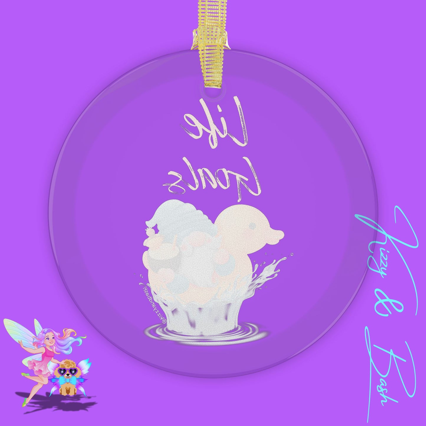 Gnome Riding a Rubber Ducky Glass Ornament Life Goals Gift Idea Perfect Gift for Gnome Lovers Fun Gift for Rubber Ducky Fans Life Goals Christmas Ornament Water Life Gift Chill Vibes Gift Idea