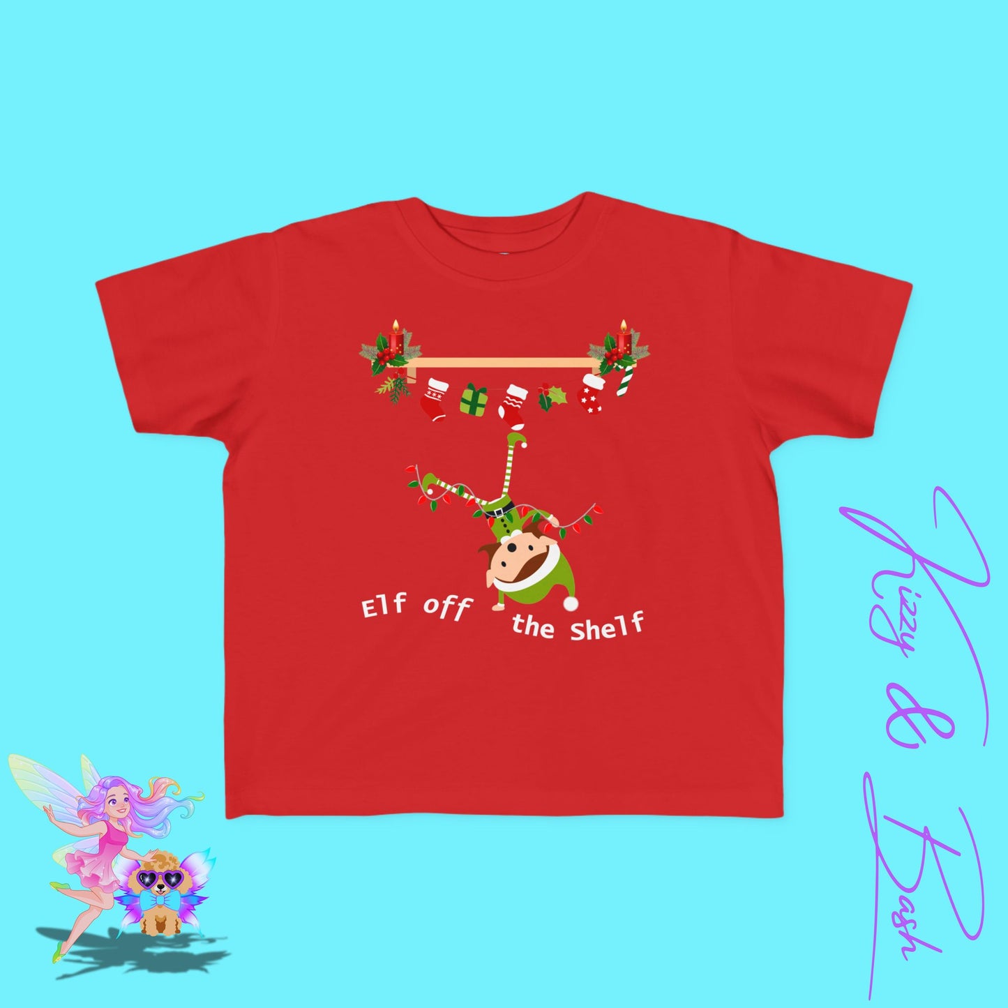 Christmas Elf Off the Shelf Shirt for Toddlers Perfect Elf Lover Gift Funny Holiday Graphic Tee Gift for Christmas Elf Fans Hilarious Holiday T-Shirt Funny Christmas Gift for Toddler's Fine Jersey Tee