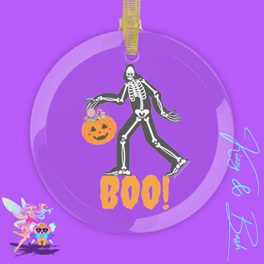 Funny Bigfoot Christmas Ornament Bigfoot Skeleton Trick-or-Treating Unique Christmas Gift for Cryptid Lovers Perfect Gift for Bigfoot Believers Cryptidcore Glass Ornaments