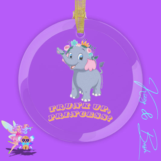 Cute Elephant Ornament Elephant Princess Christmas Ornament Elephant with Floral Crown Trunk Up, Princess Royal Elephant Perfect Gift for Elephant Lovers Unique Princess Lover Gift