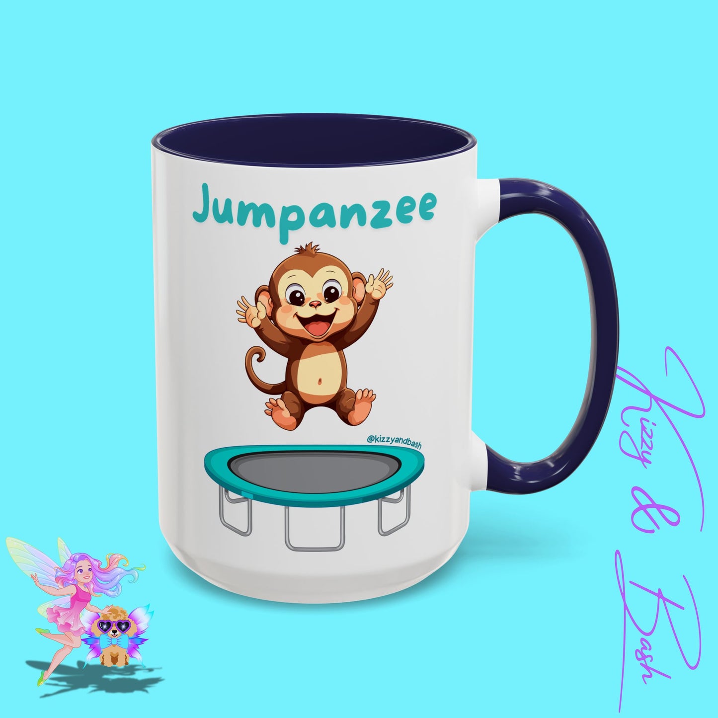 Funny Monkey Mug Jumpanzee Accent Coffee Mug Pun Lover Mug Animal Lover Gift for Teacher Cute Gymnastics Gift Unique Animal Mug for Him or Her - 11oz & 15oz