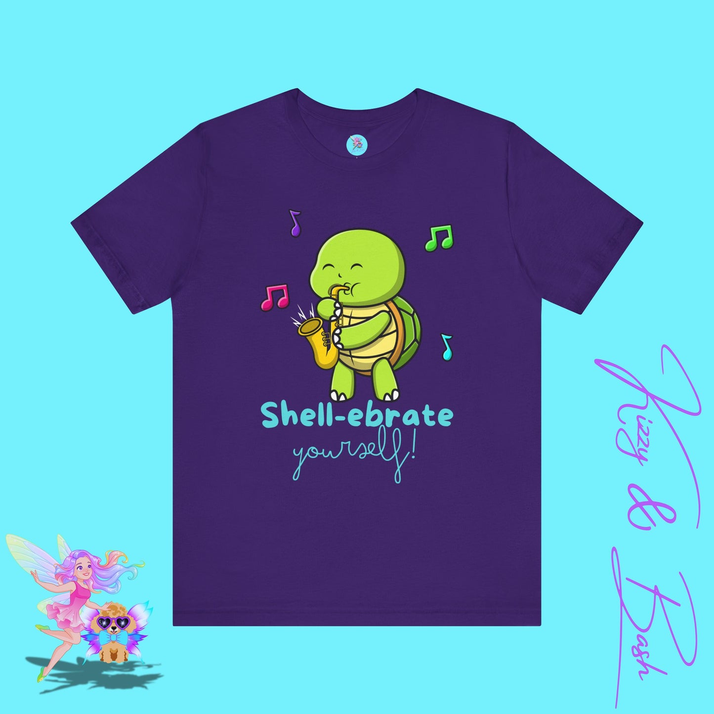 Saxophone Playing Turtle Shirt Shell-ebrate Yourself T-Shirt Funny Turtle Music Shirt Fun Gift for Music Lovers Band Camp T-Shirt  Band Student or Music Teacher Gift Adult Unisex Jersey Short Sleeve Tee