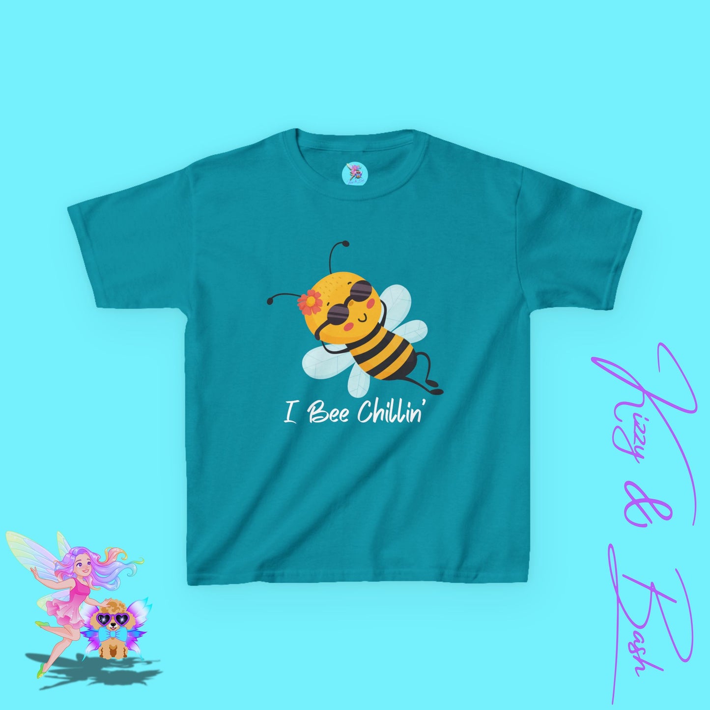 I Bee Chillin’ Shirt for Kids Funny Animal Pun Shirt Gift for Bee Lovers Beekeeper Gift Shirt Cute Spring Shirt for Her Chill Vibes Gift Idea Cute Honey Bee T-Shirt for Kids Heavy Cotton™ Tee