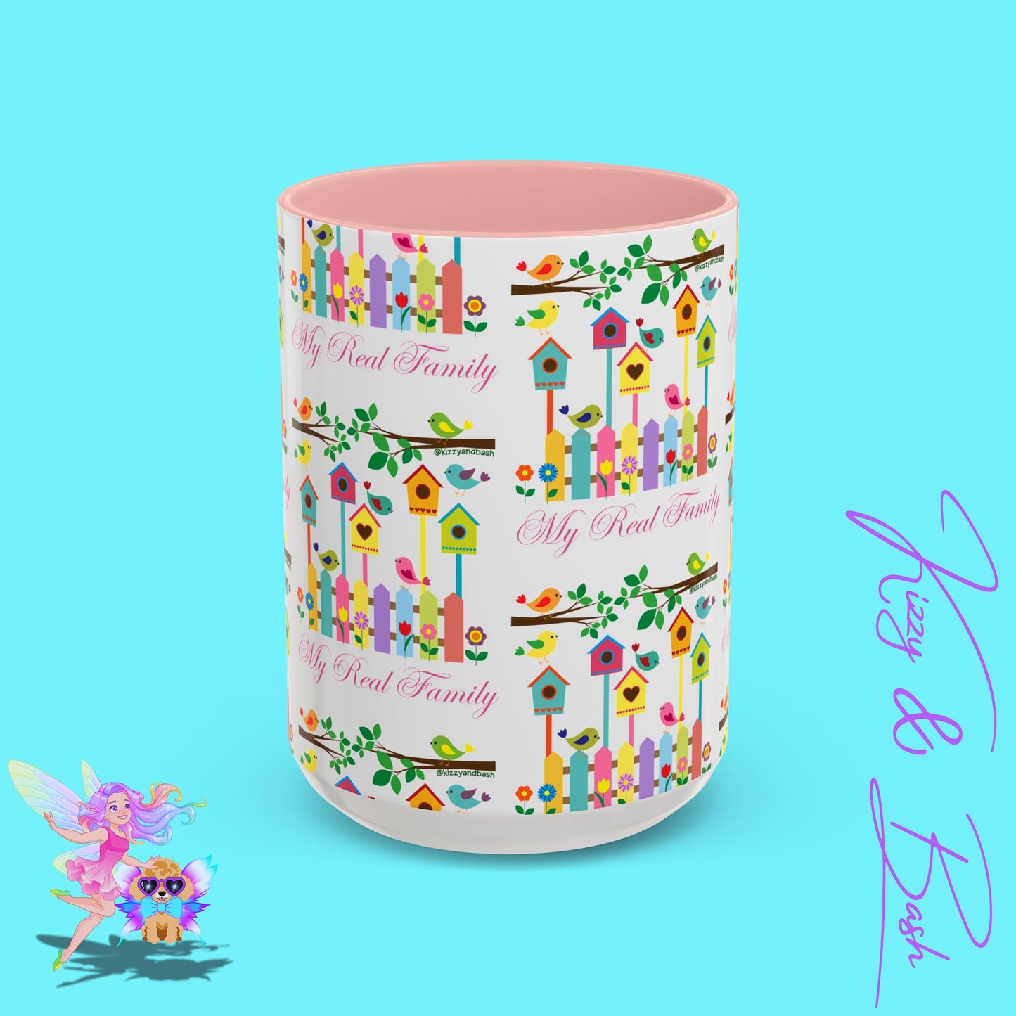 Perfect Bird Lover Coffee Mug Colorful Birds Mug Unique Nature Lover Mug Gift for Birdwatchers Found Family Gift Idea My Real Family Accent Coffee Mug - 11, 15oz
