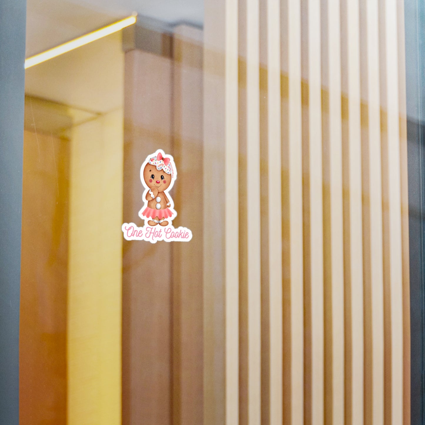 Waterproof Gingerbread Decal Gingerbread Girl Cookie Decal One Hot Cookie Decal Cute Christmas Stickers for Her Funny Decal for Bakery Gingerbread Kiss-Cut Vinyl Decals