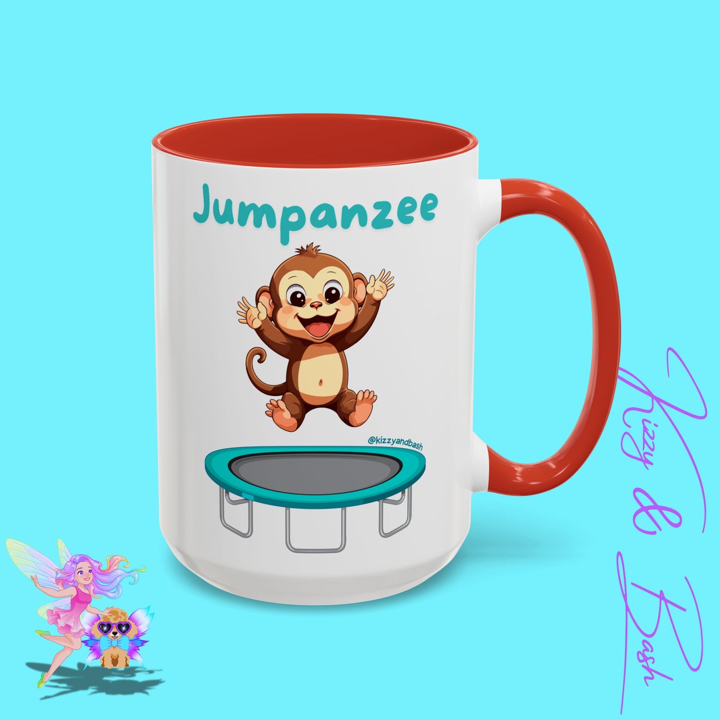 Funny Monkey Mug Jumpanzee Accent Coffee Mug Pun Lover Mug Animal Lover Gift for Teacher Cute Gymnastics Gift Unique Animal Mug for Him or Her - 11oz & 15oz